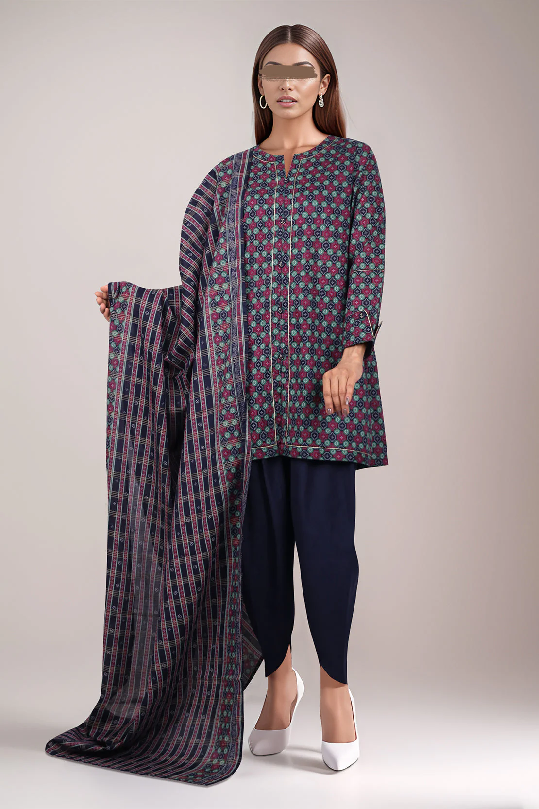 Unstitched Printed Lawn 3 Piece
