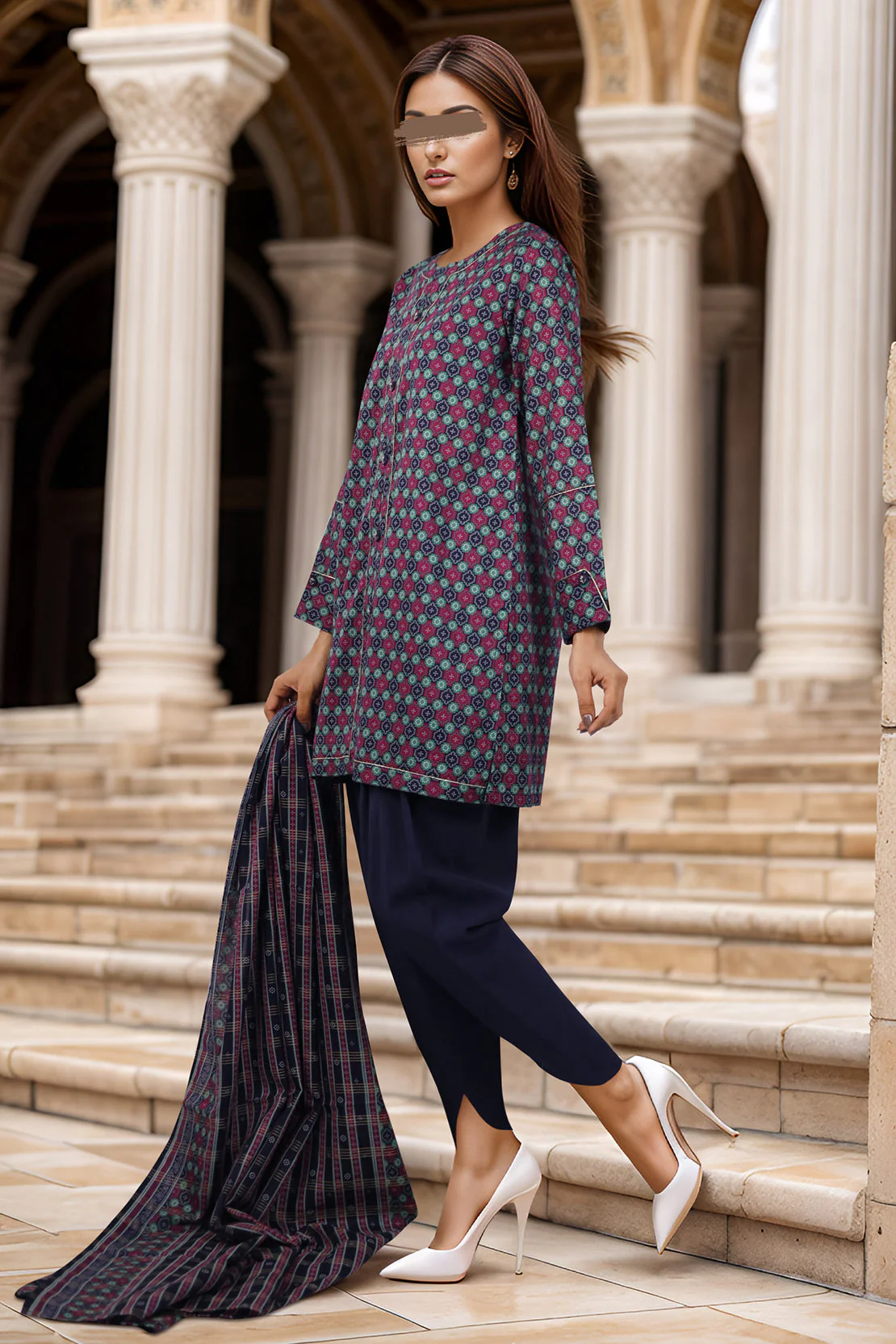Unstitched Printed Lawn 3 Piece - Image 2
