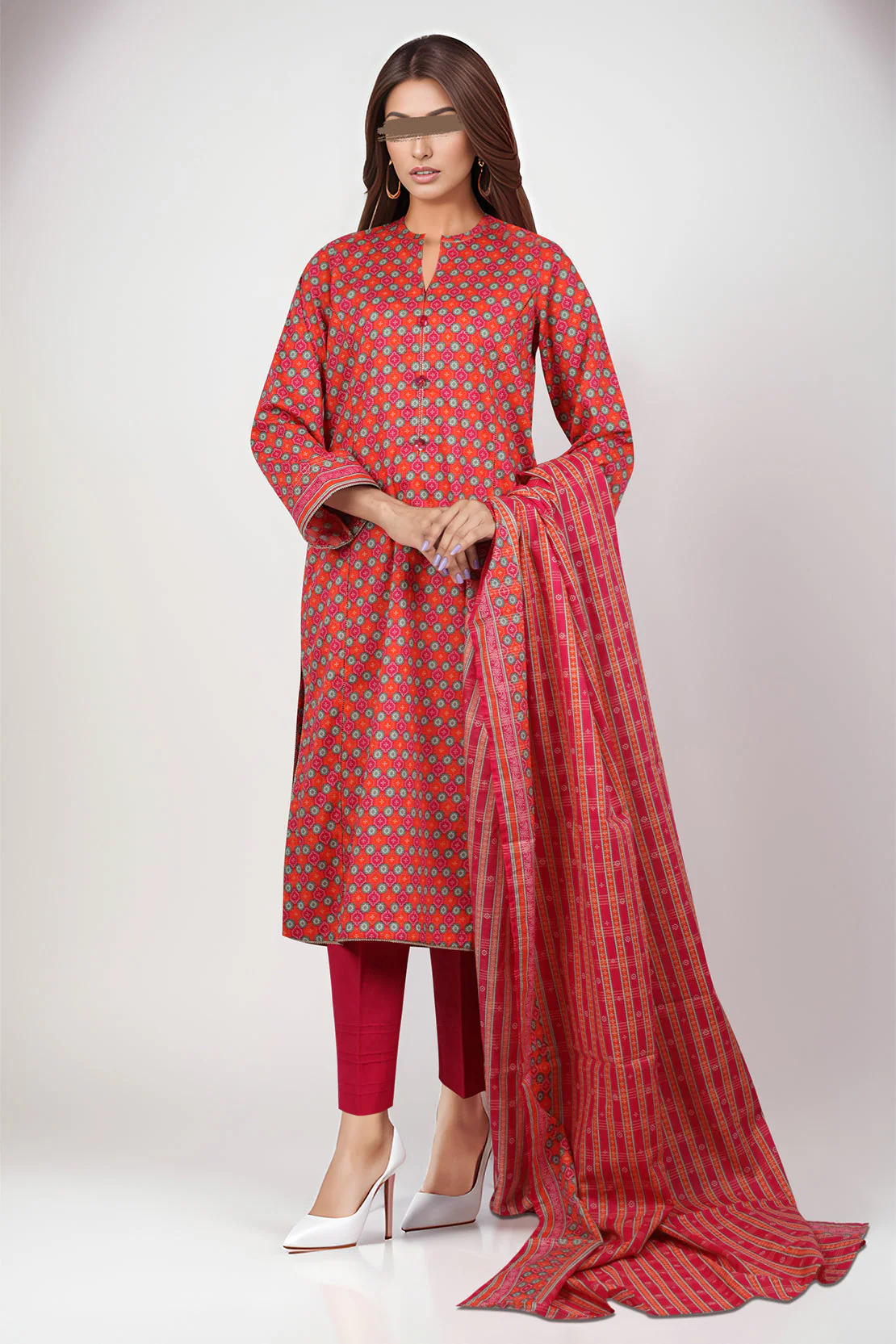 Unstitched Printed Lawn 3 Piece