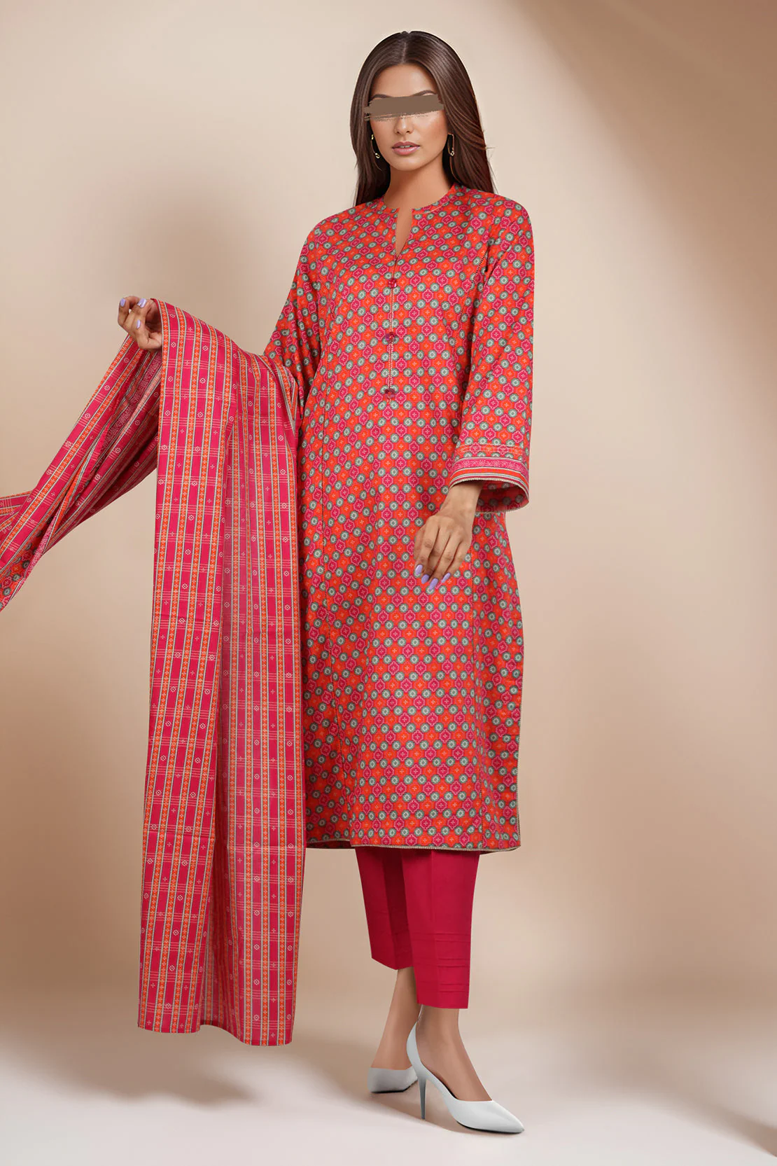 Unstitched Printed Lawn 3 Piece - Image 2