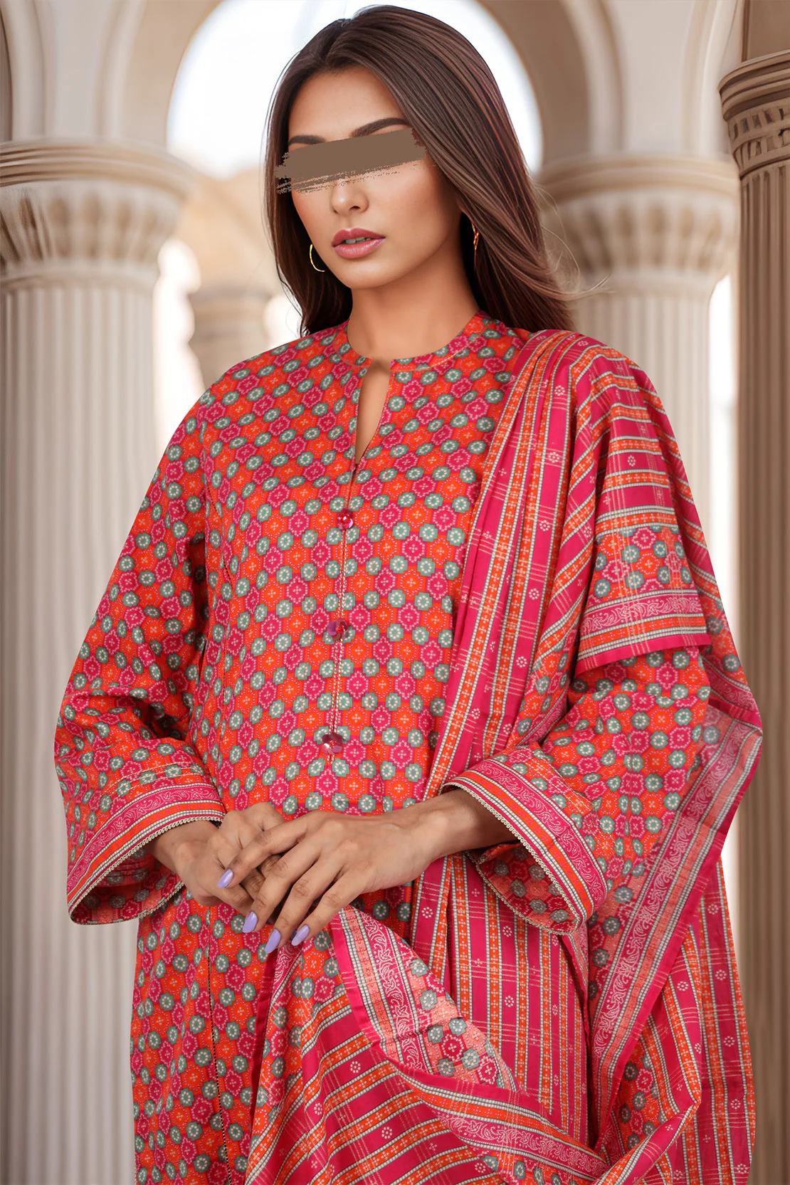 Unstitched Printed Lawn 3 Piece - Image 3