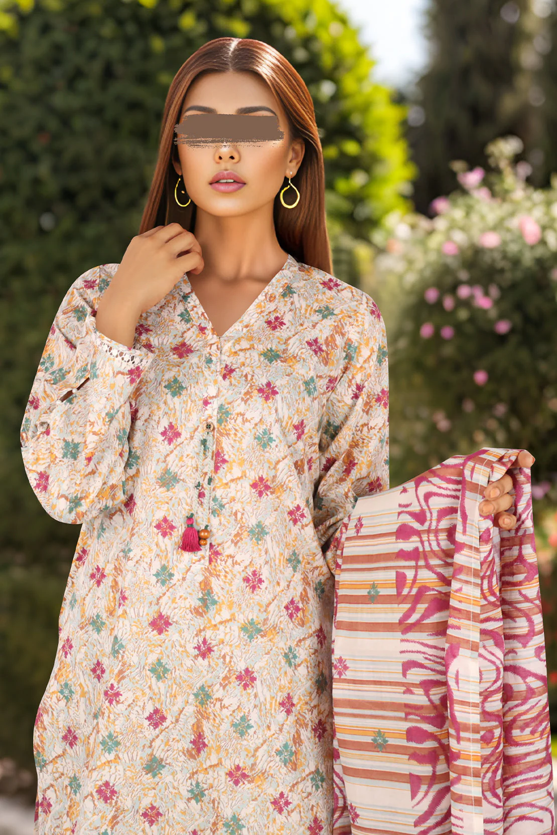 Unstitched Printed Lawn 3 Piece - Image 3