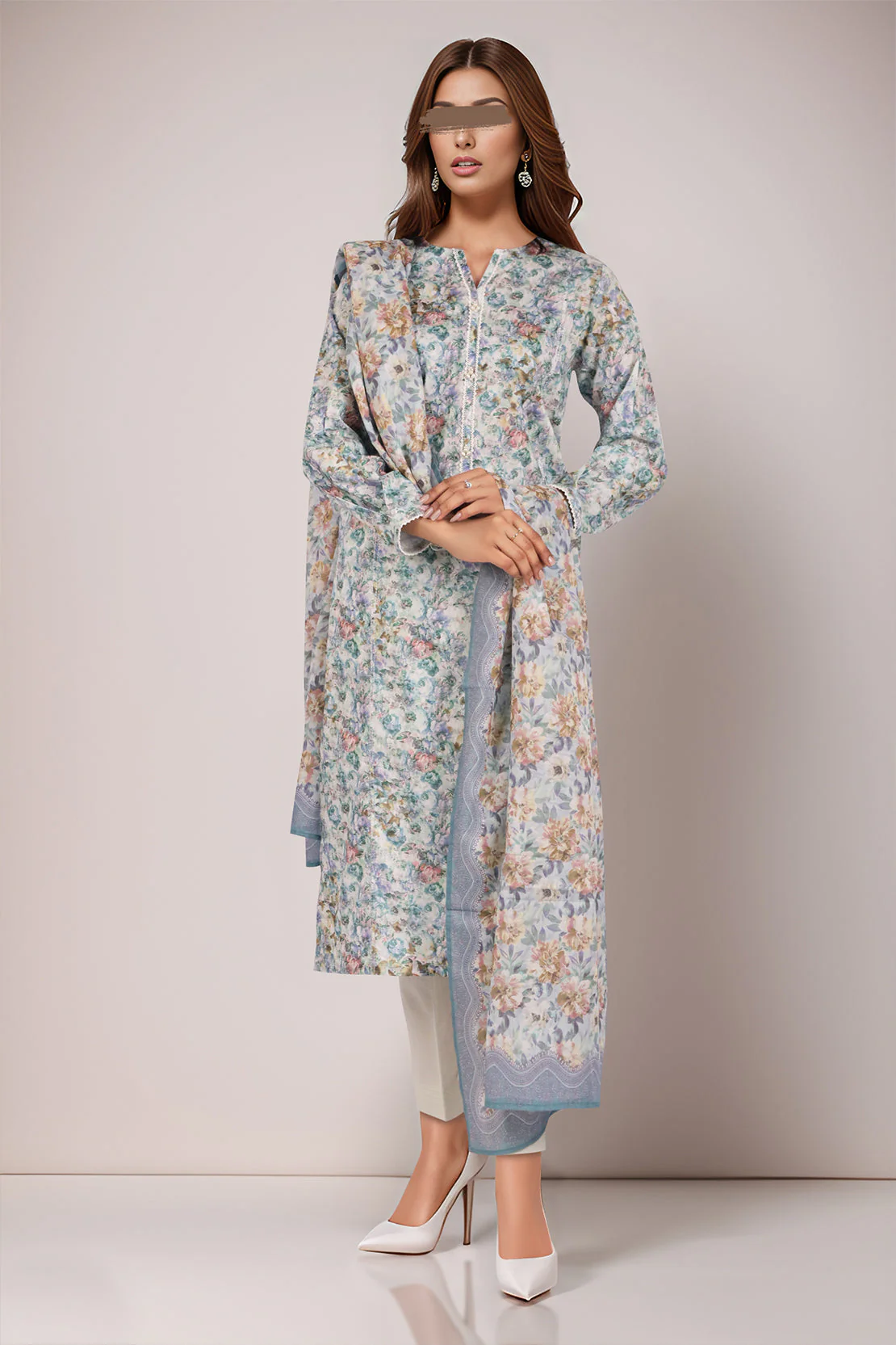 Unstitched Printed Lawn 3 Piece
