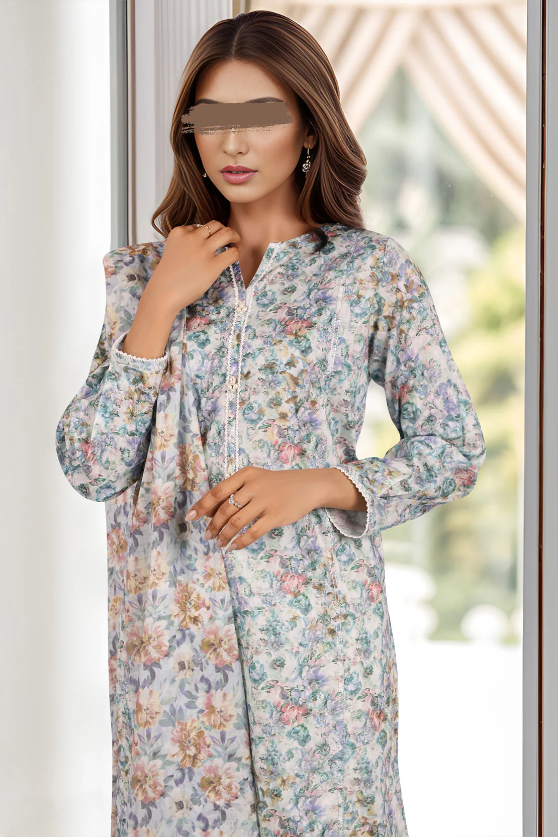 Unstitched Printed Lawn 3 Piece - Image 2