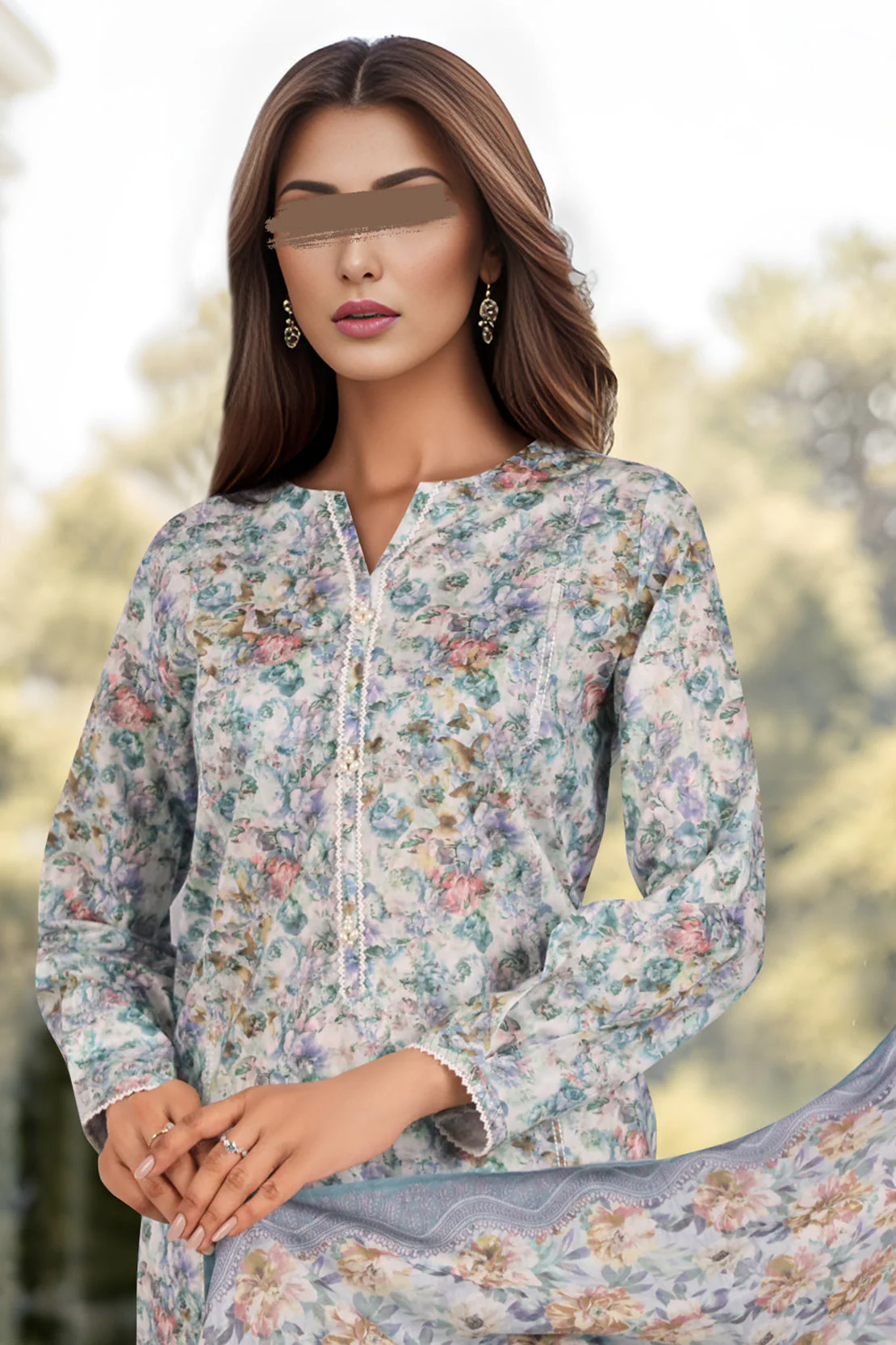 Unstitched Printed Lawn 3 Piece - Image 3