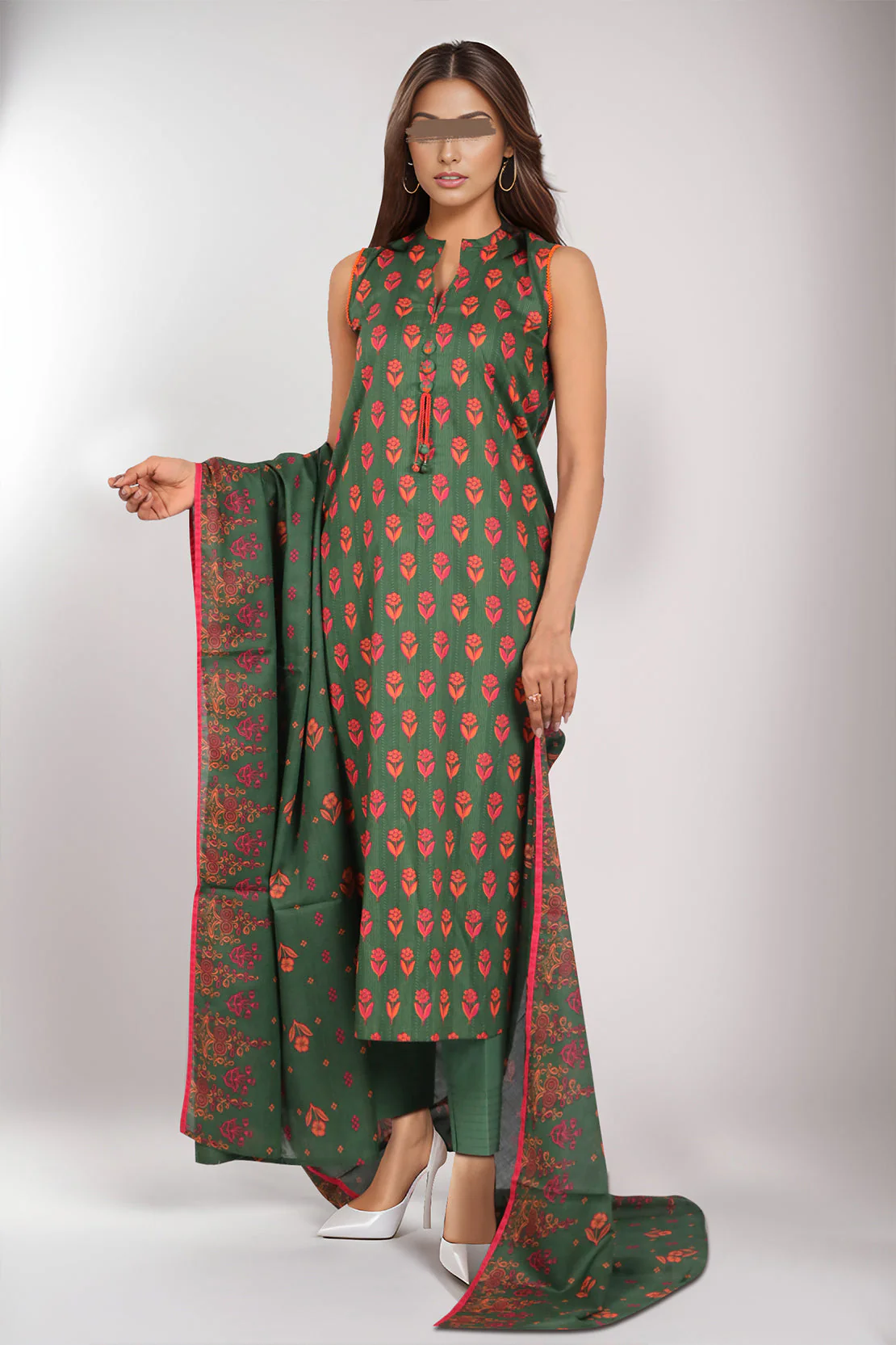 Unstitched Printed Lawn 3 Piece