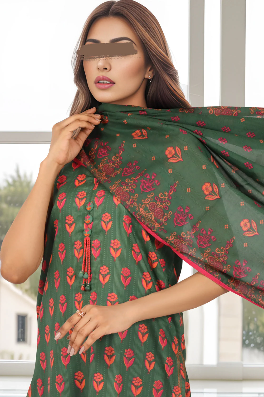 Unstitched Printed Lawn 3 Piece - Image 3