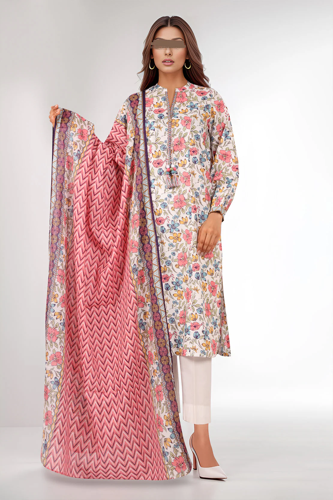 Unstitched Printed Lawn 3 Piece