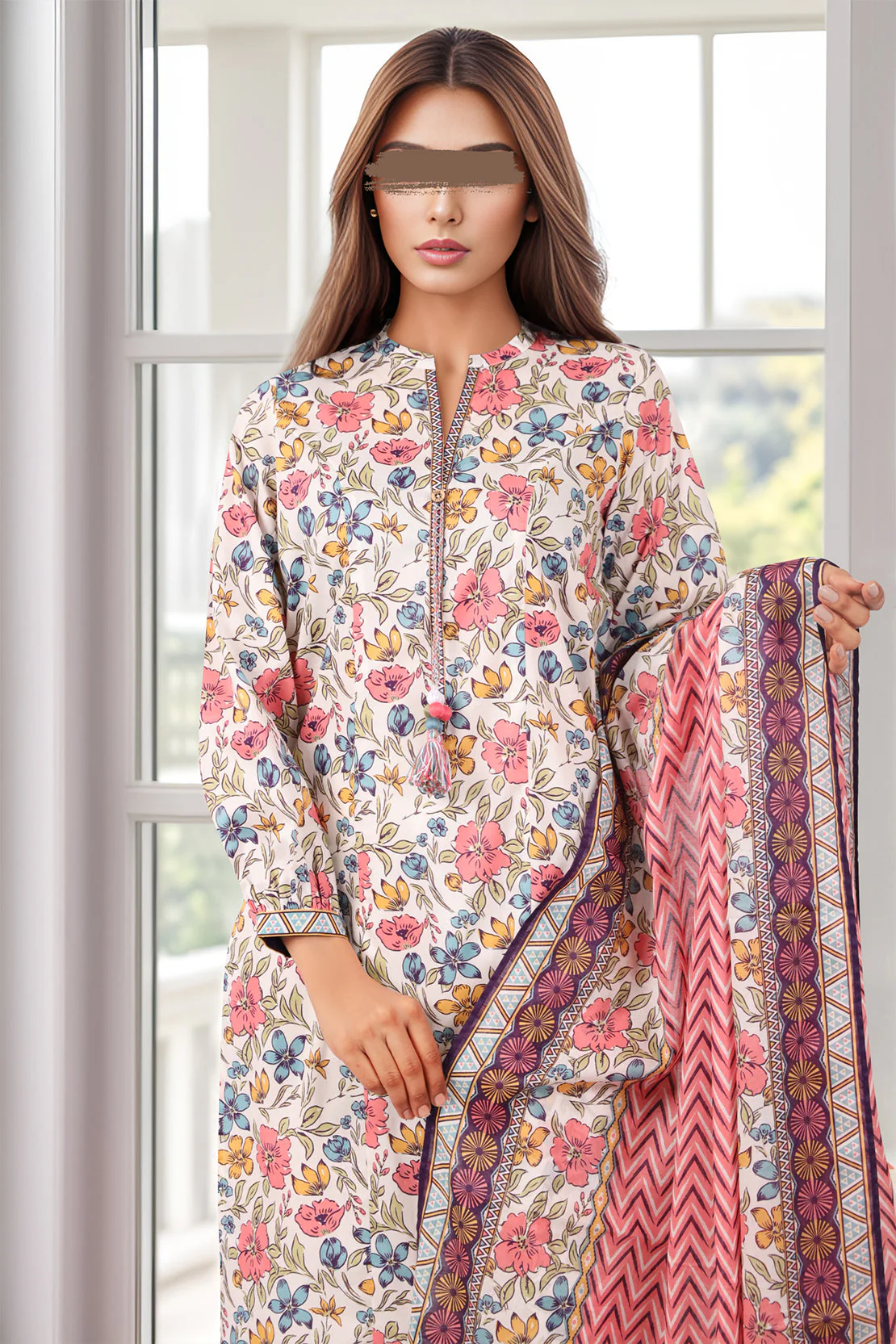 Unstitched Printed Lawn 3 Piece - Image 2