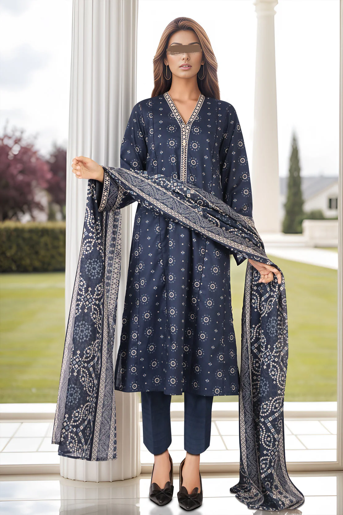 Unstitched Printed Lawn 3 Piece - Image 2