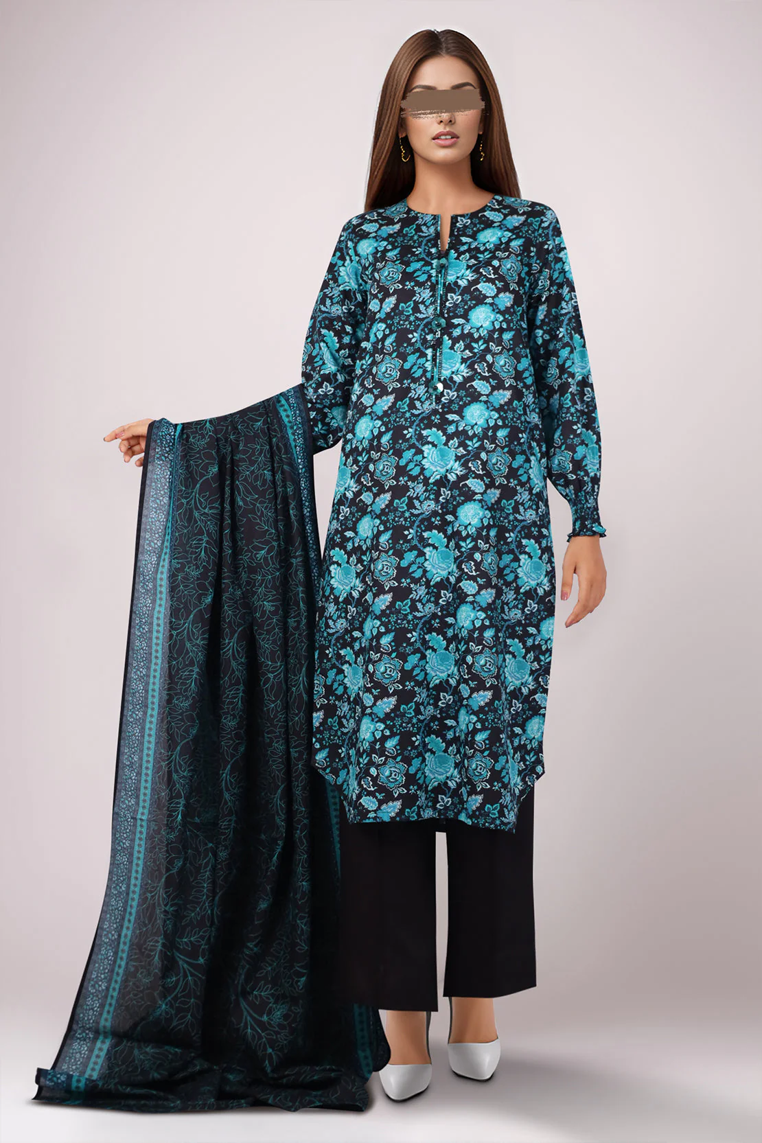 Unstitched Printed Lawn 3 Piece