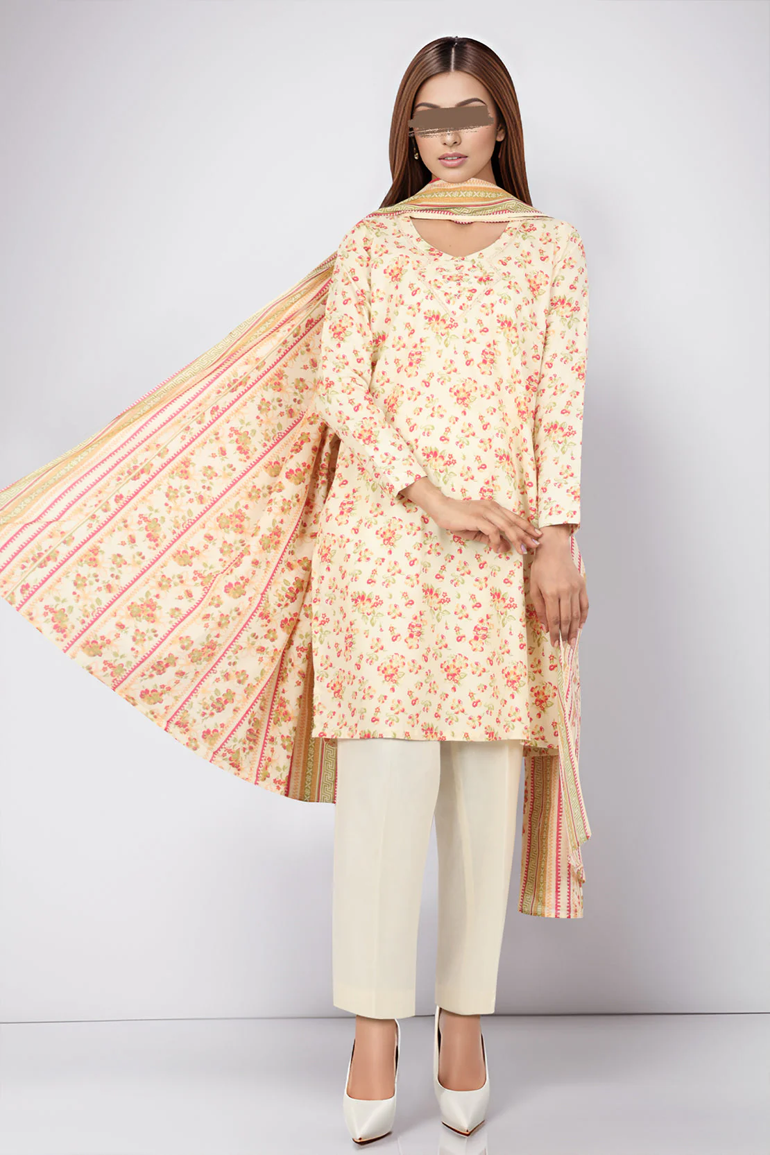 Unstitched Printed Lawn 3 Piece