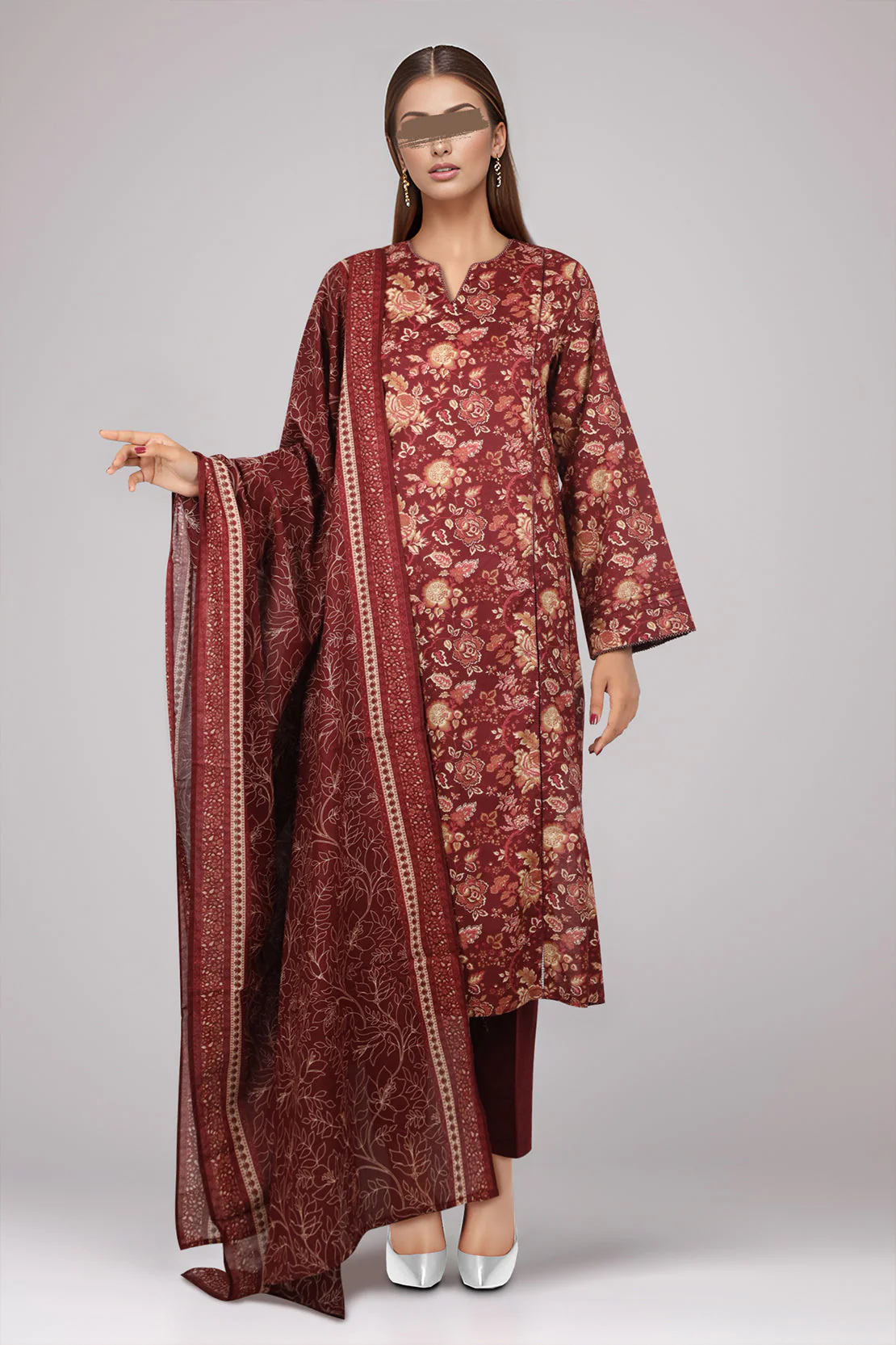 Unstitched Printed Lawn 3 Piece