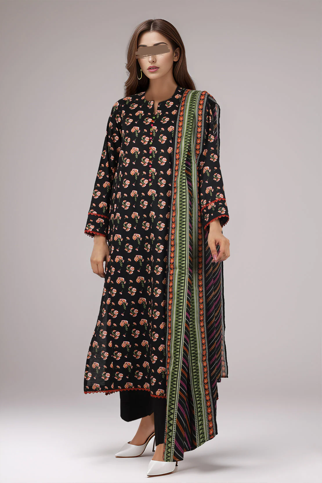 Unstitched Printed Lawn 3 Piece