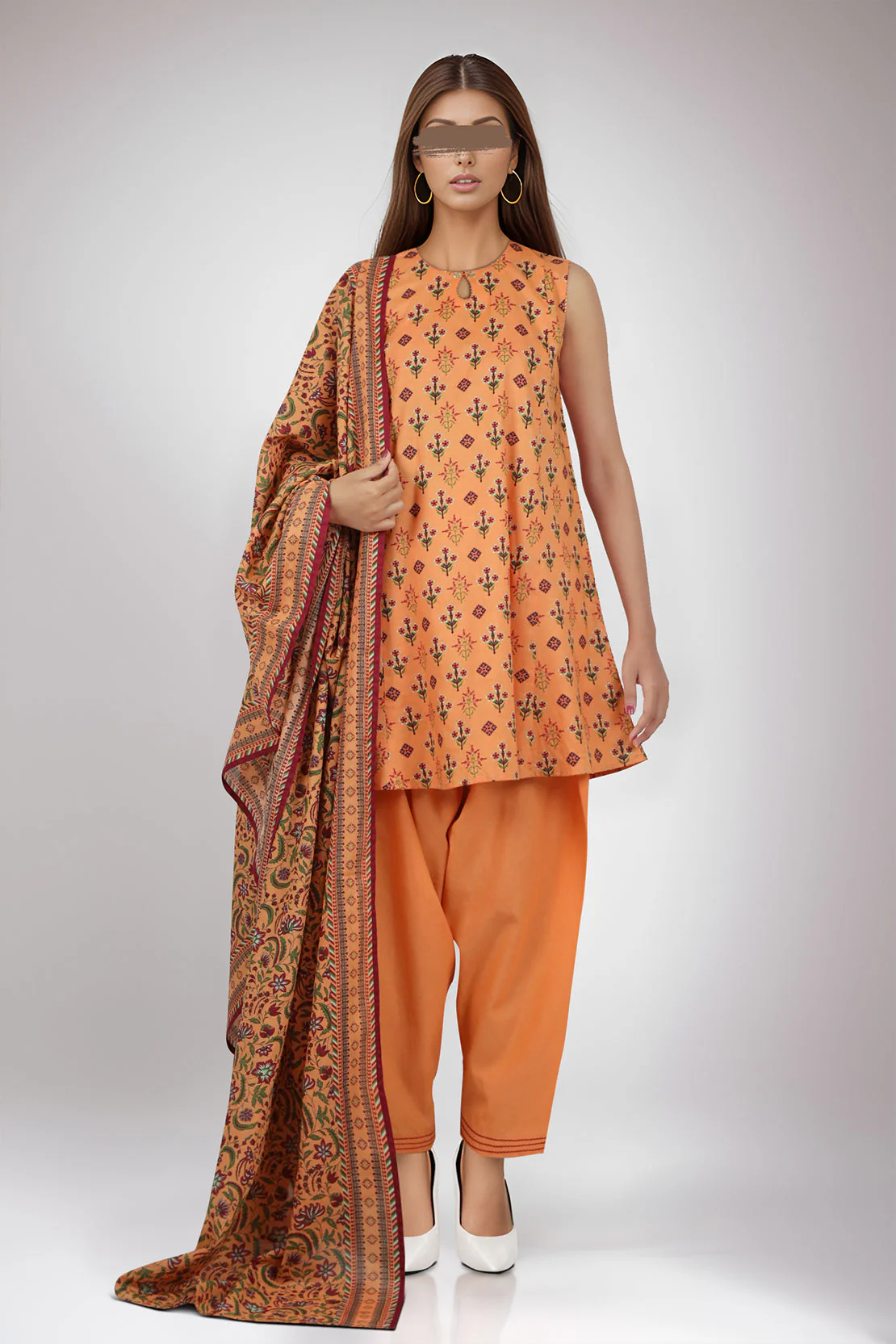 Unstitched Printed Lawn 3 Piece