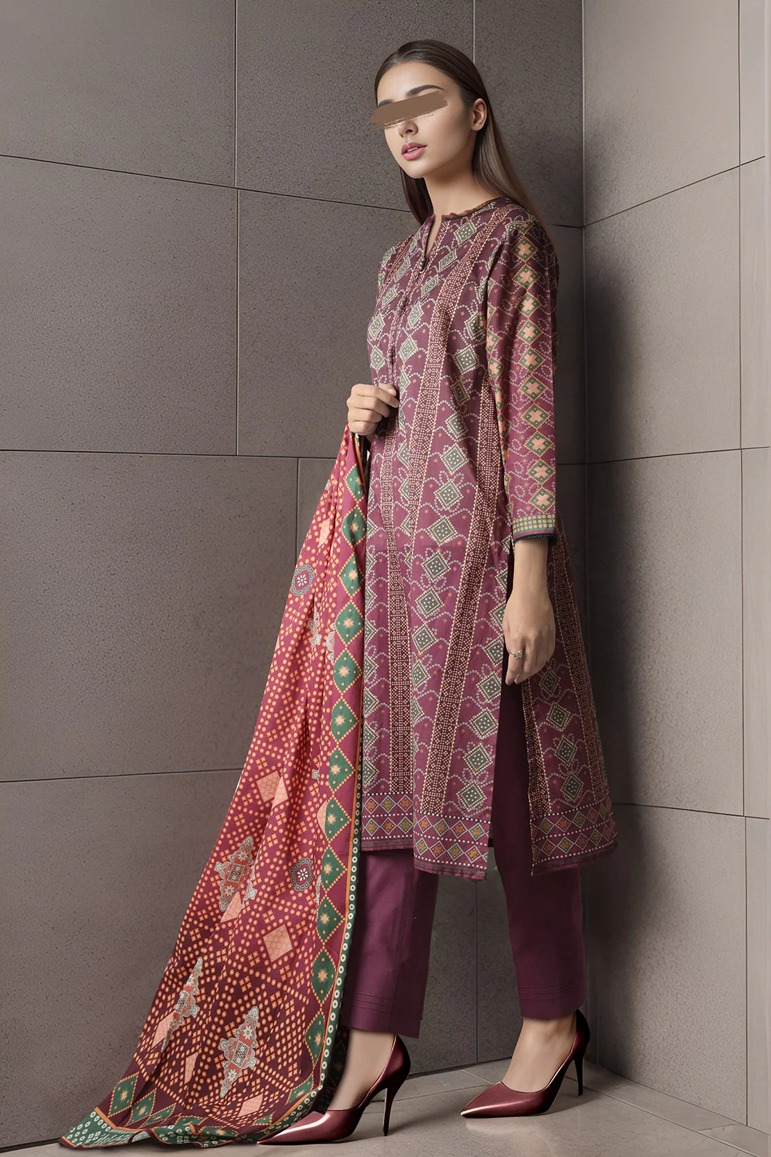 Unstitched Printed Lawn 3 Piece - Image 2
