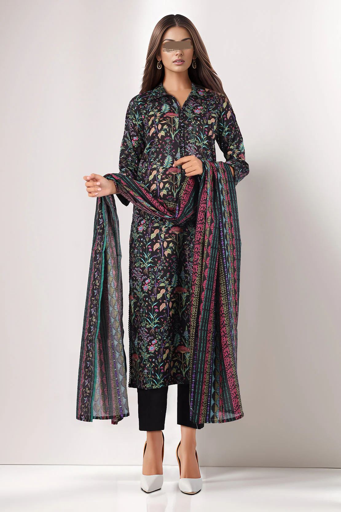Unstitched Printed Lawn 3 Piece