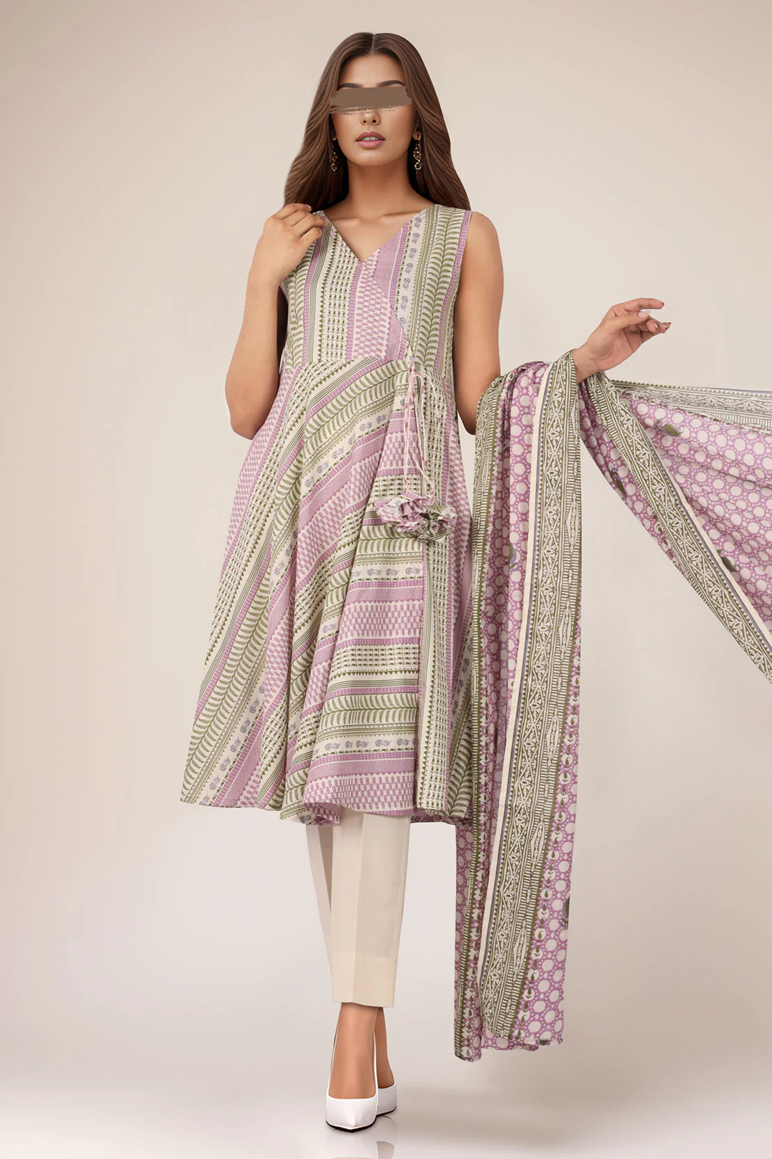 Unstitched Printed Lawn 3 Piece