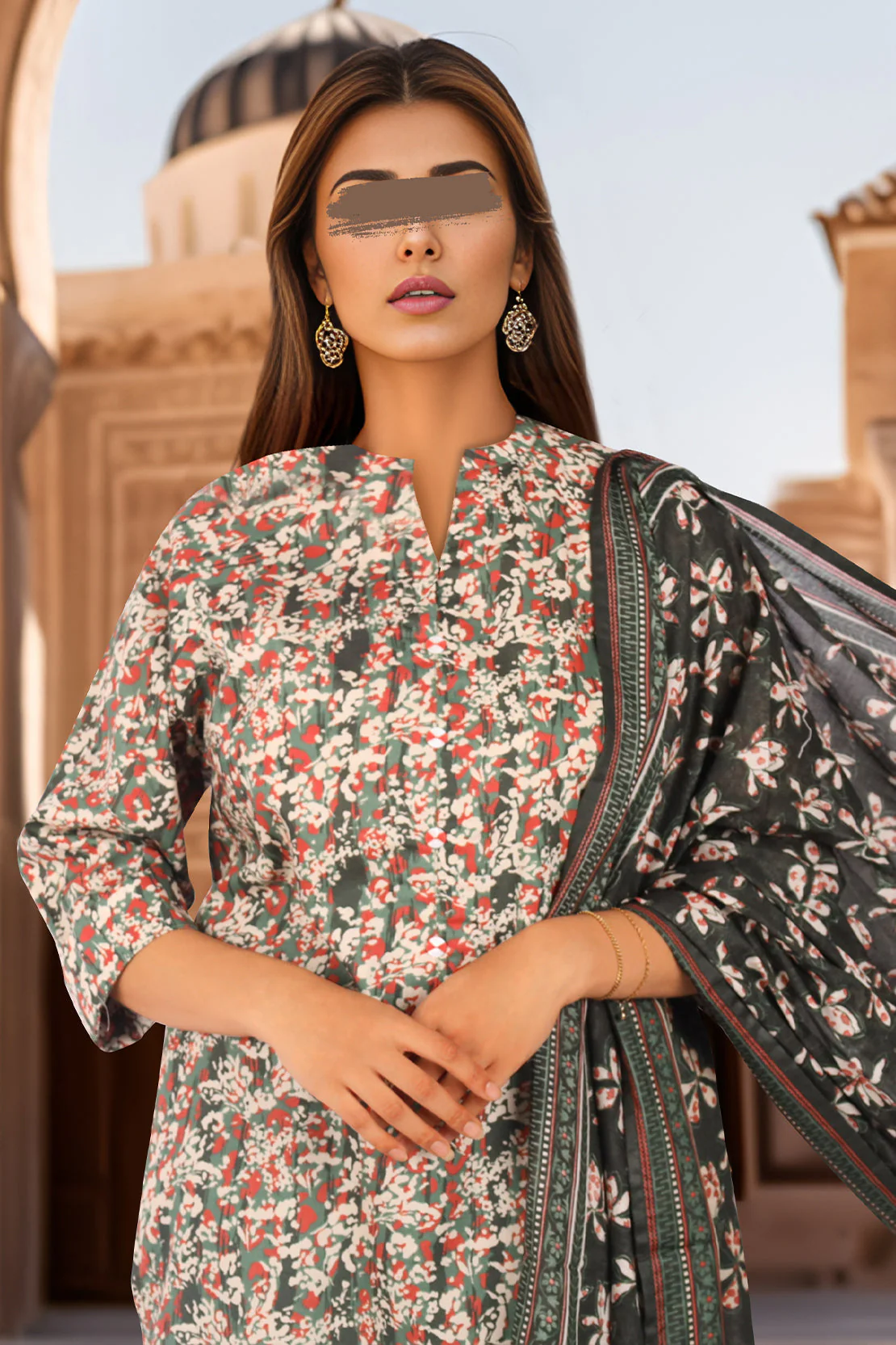 Unstitched Printed Lawn 3 Piece - Image 2
