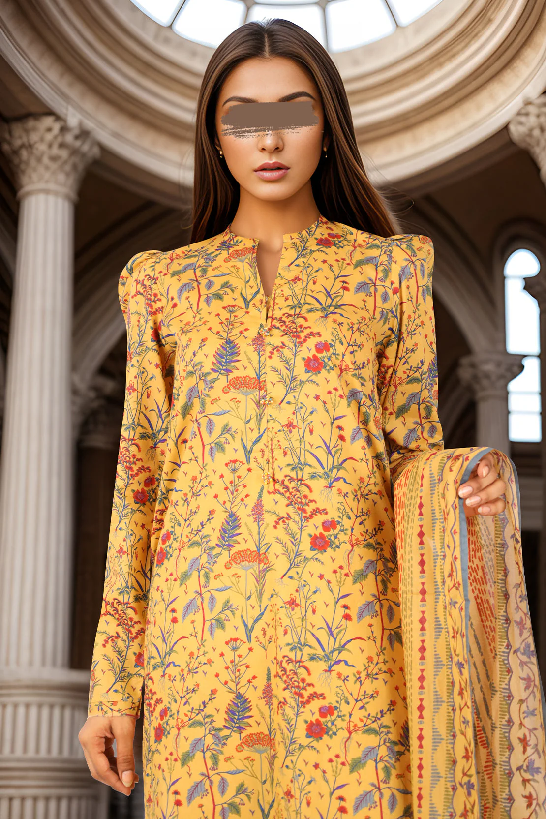 Unstitched Printed Lawn 3 Piece - Image 3