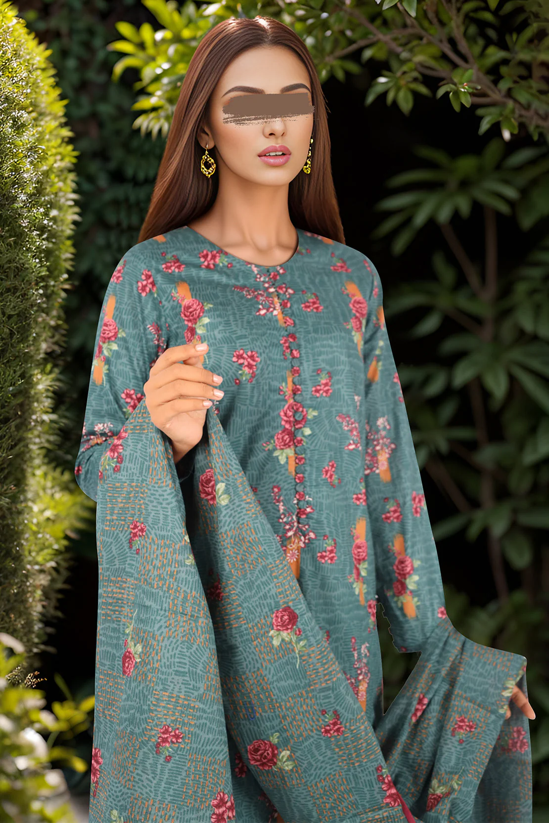 Unstitched Printed Lawn 3 Piece - Image 2