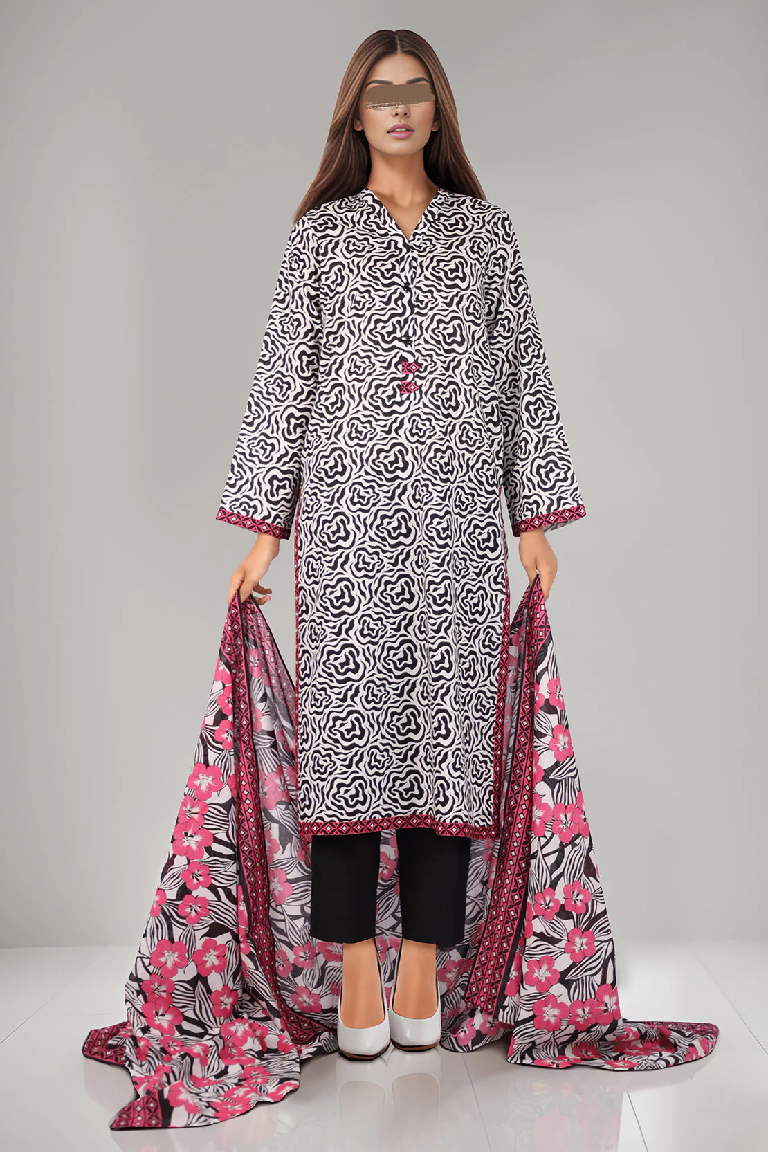Unstitched Printed Lawn 3 Piece - Image 2