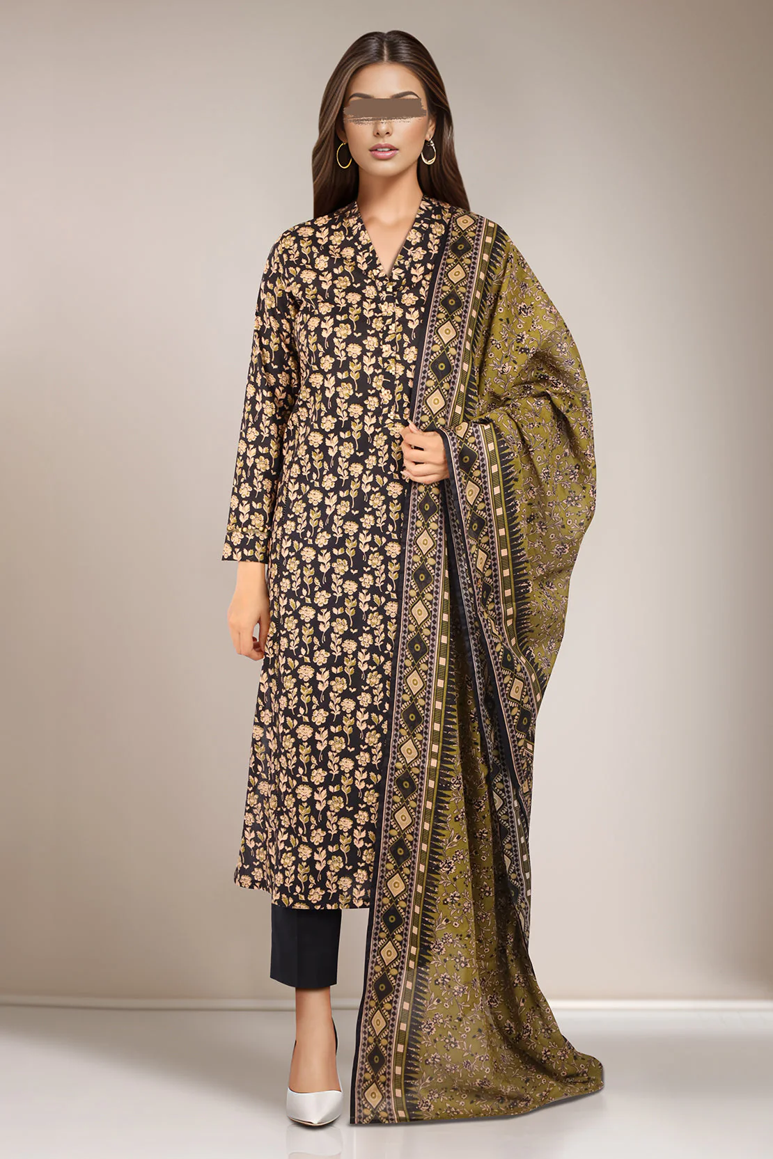 Unstitched Printed Lawn 3 Piece - Image 3