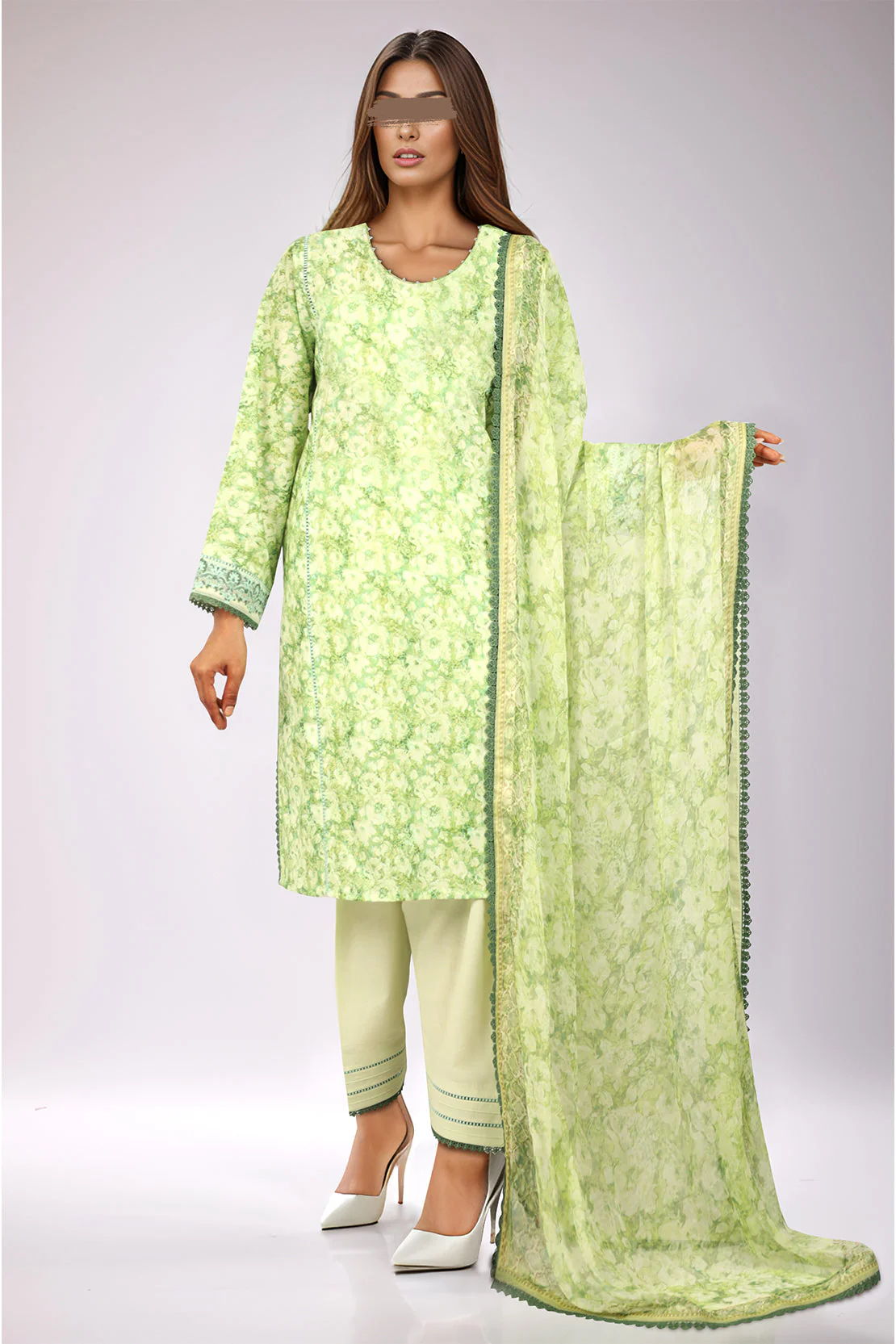 Unstitched Printed Lawn 3 Piece - Image 4
