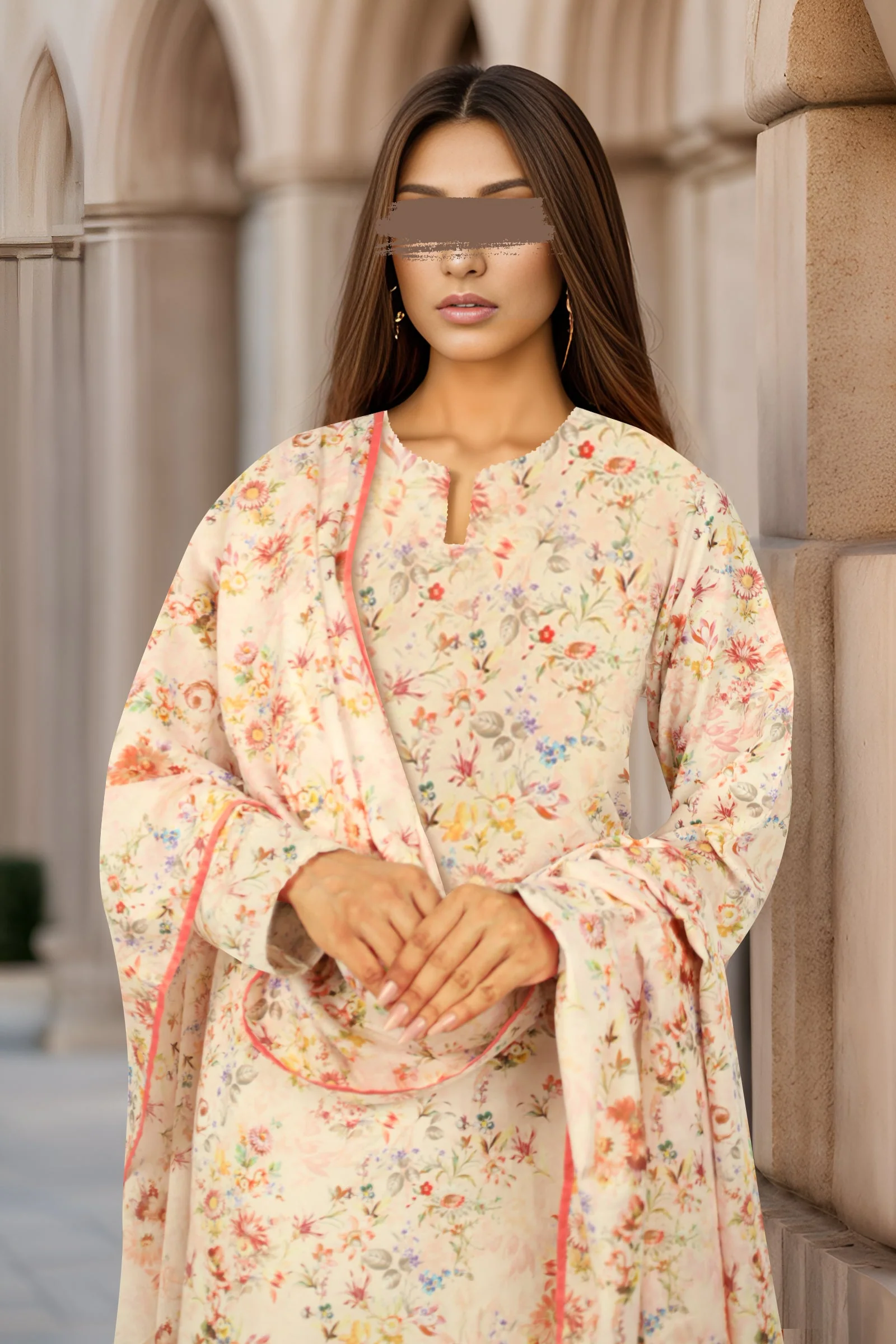 Unstitched Printed Lawn 3 Piece - Image 3