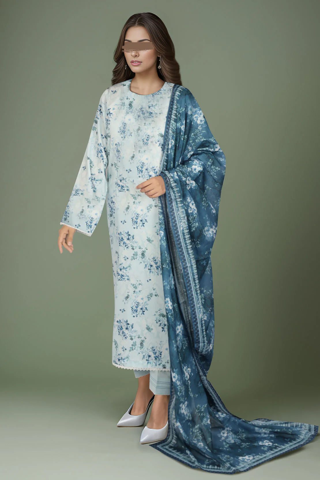 Unstitched Printed Lawn 3 Piece