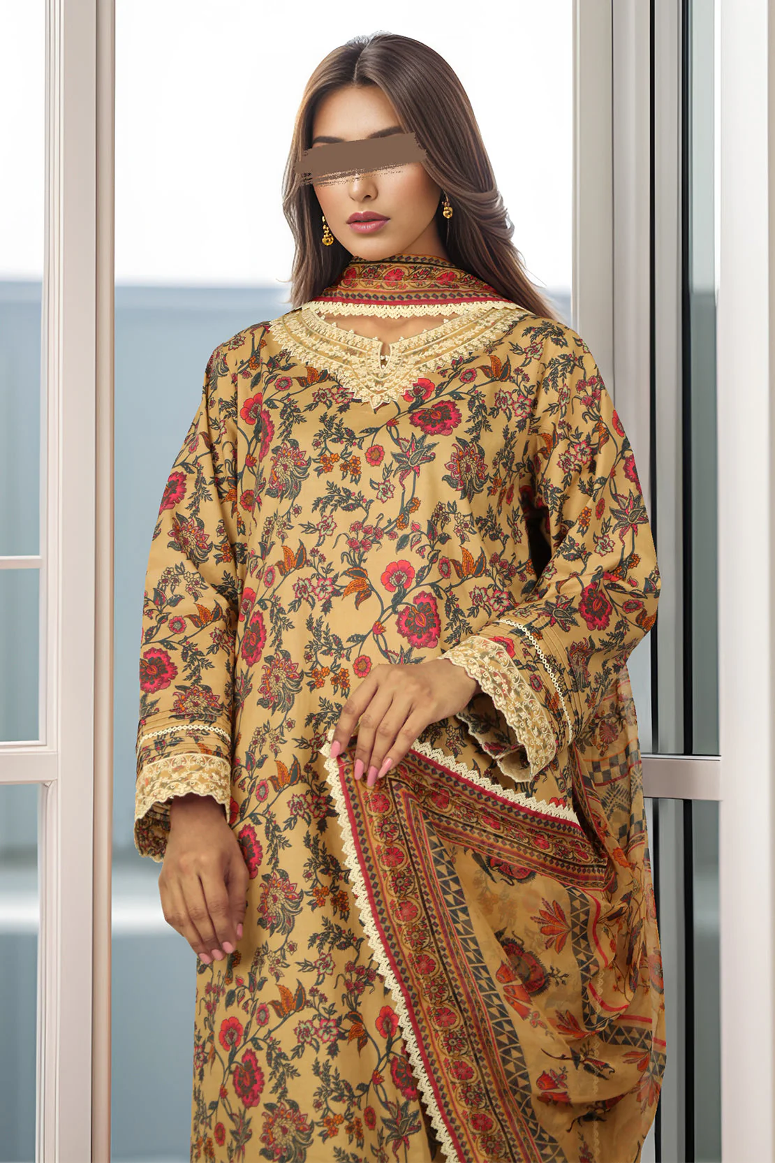 Unstitched Printed Lawn 3 Piece - Image 2