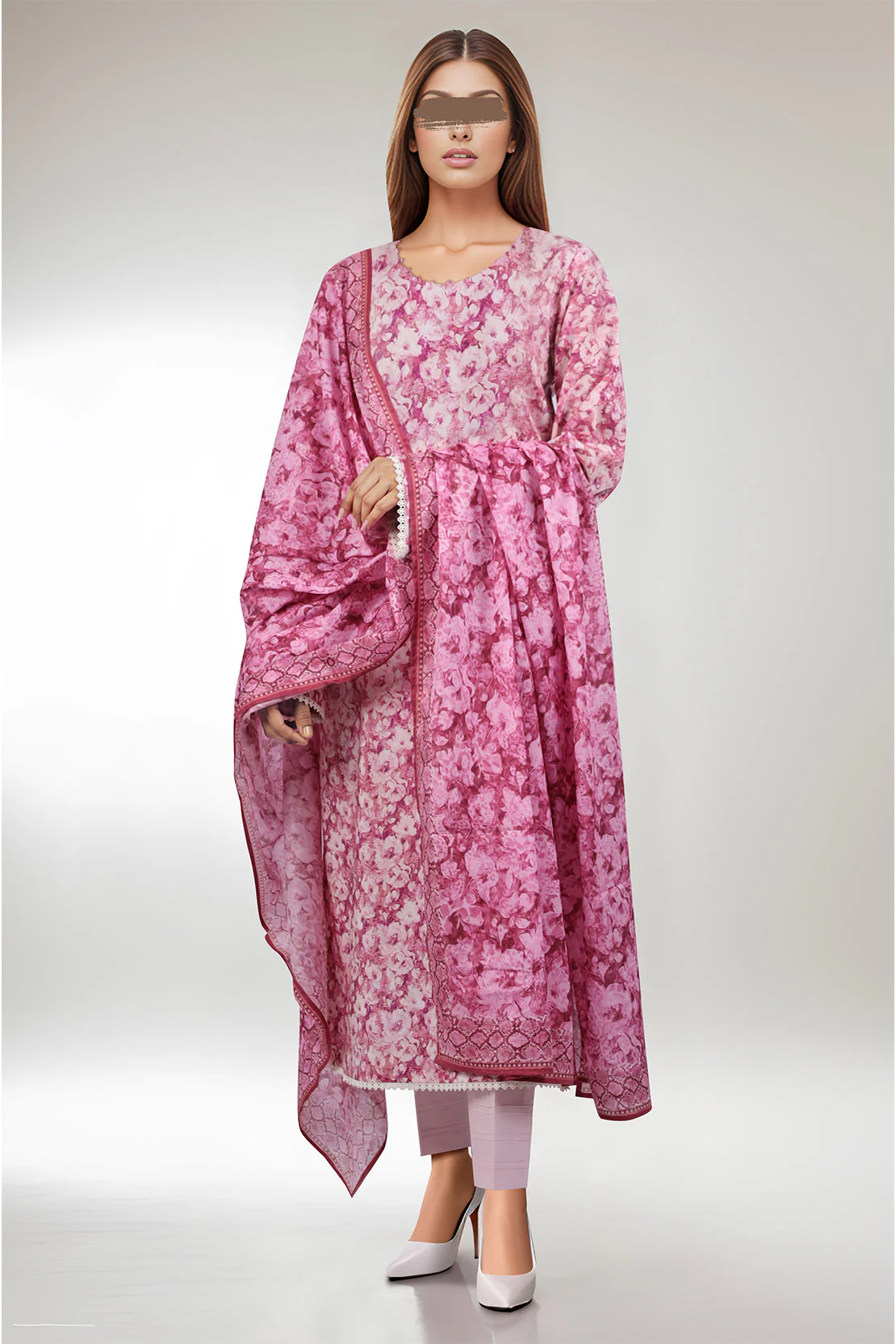 Unstitched Printed Lawn 3 Piece