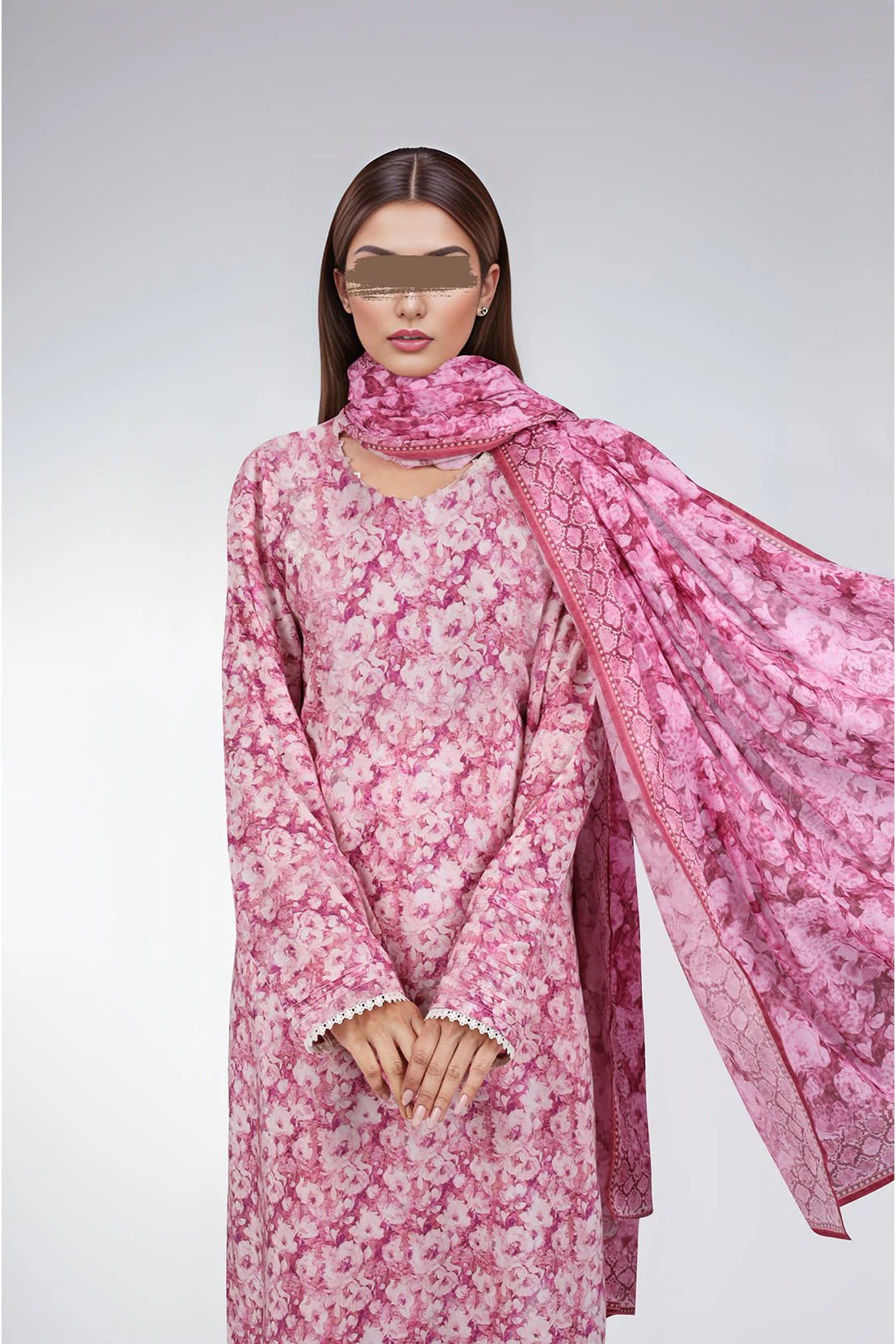Unstitched Printed Lawn 3 Piece - Image 2