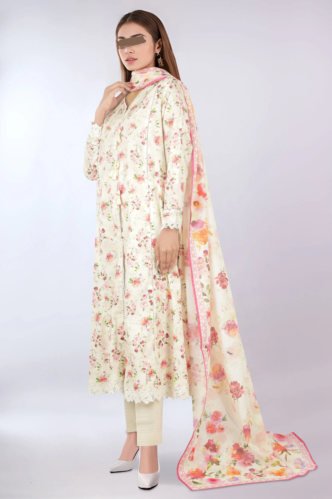 Unstitched Printed Lawn 3 Piece