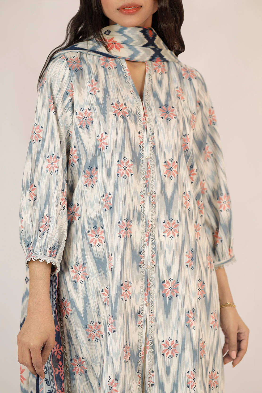 Unstitched Printed Lawn 3 Piece