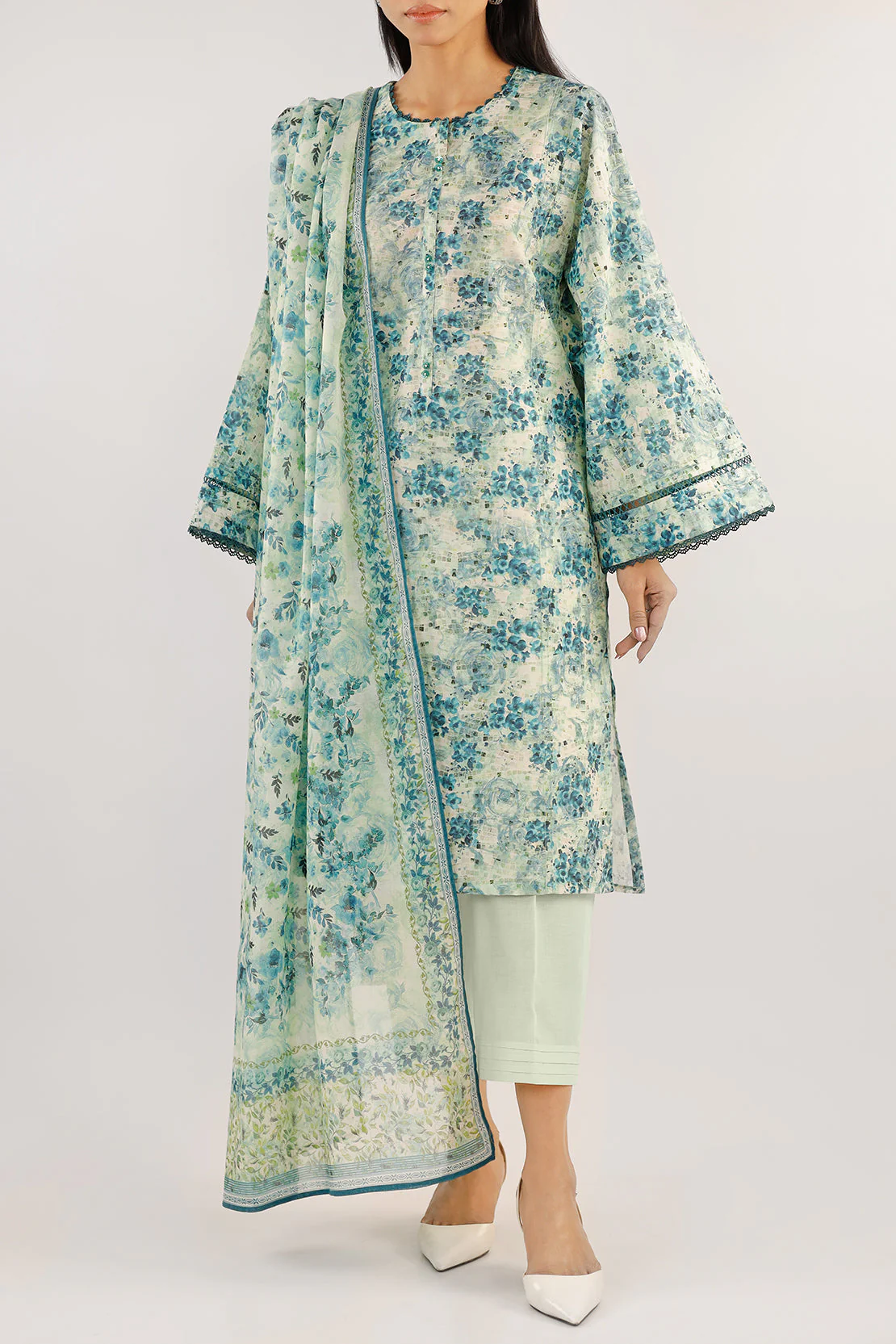 Unstitched Printed Lawn 3 Piece - Image 2