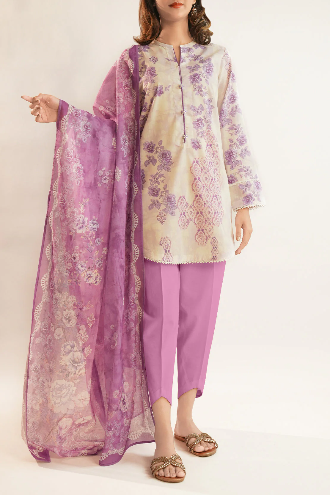 Unstitched Printed Lawn 3 Piece
