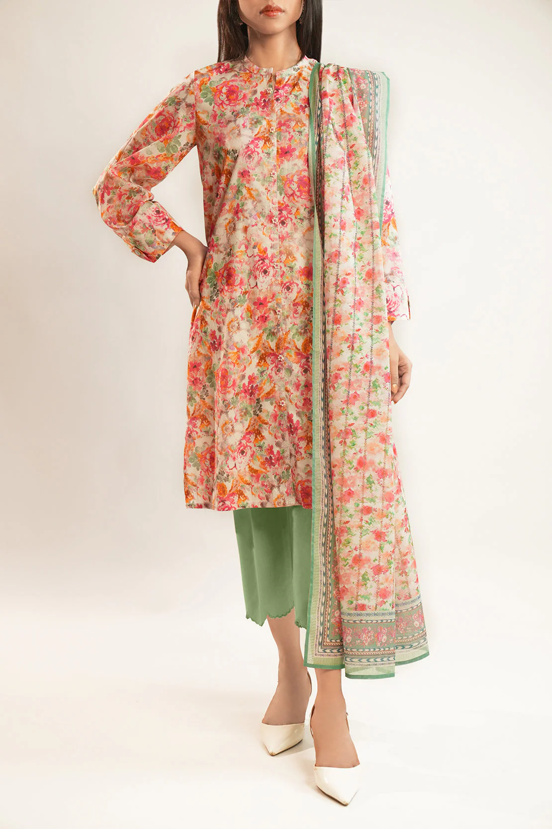 Unstitched Printed Lawn 3 Piece
