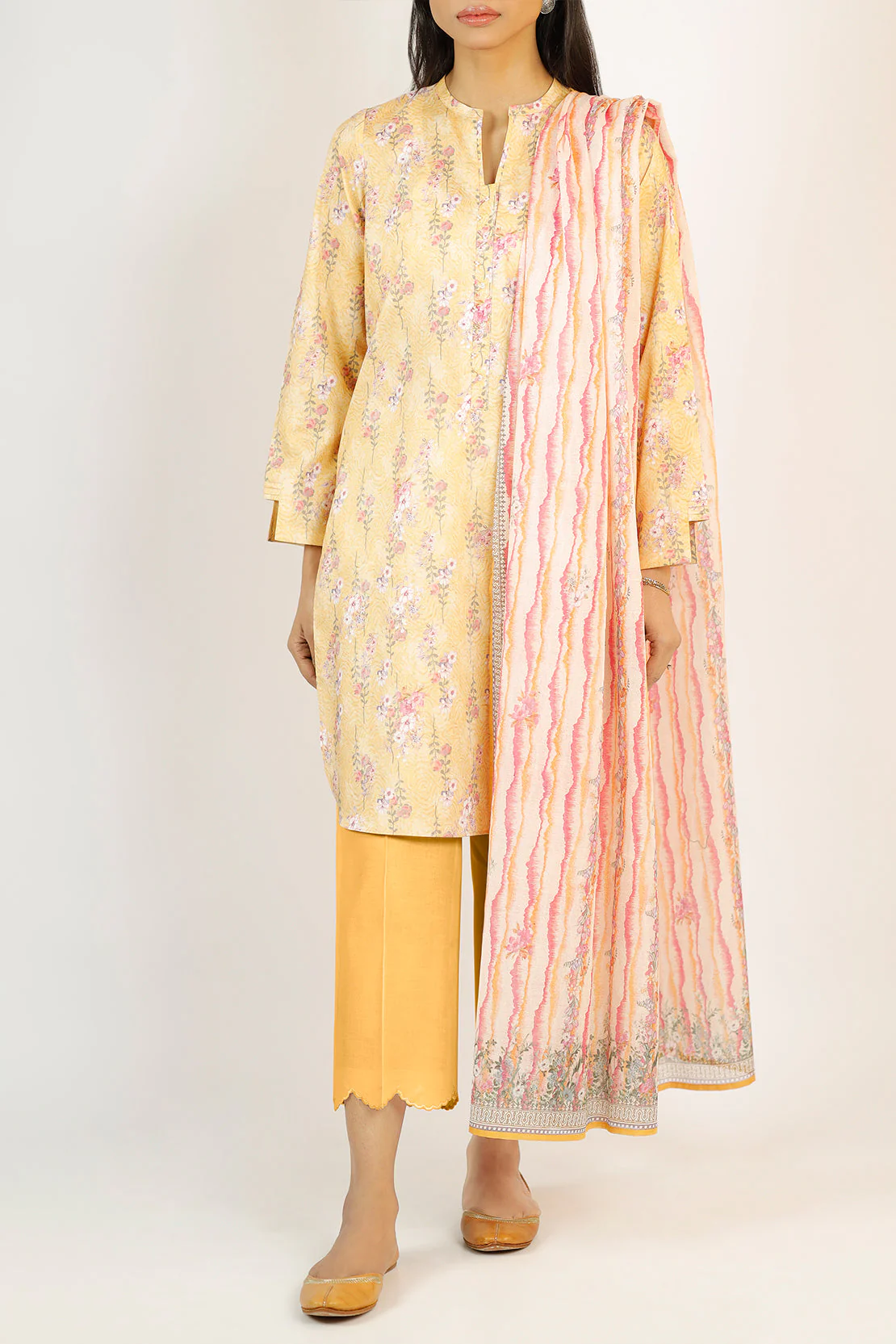 Unstitched Printed Lawn 3 Piece