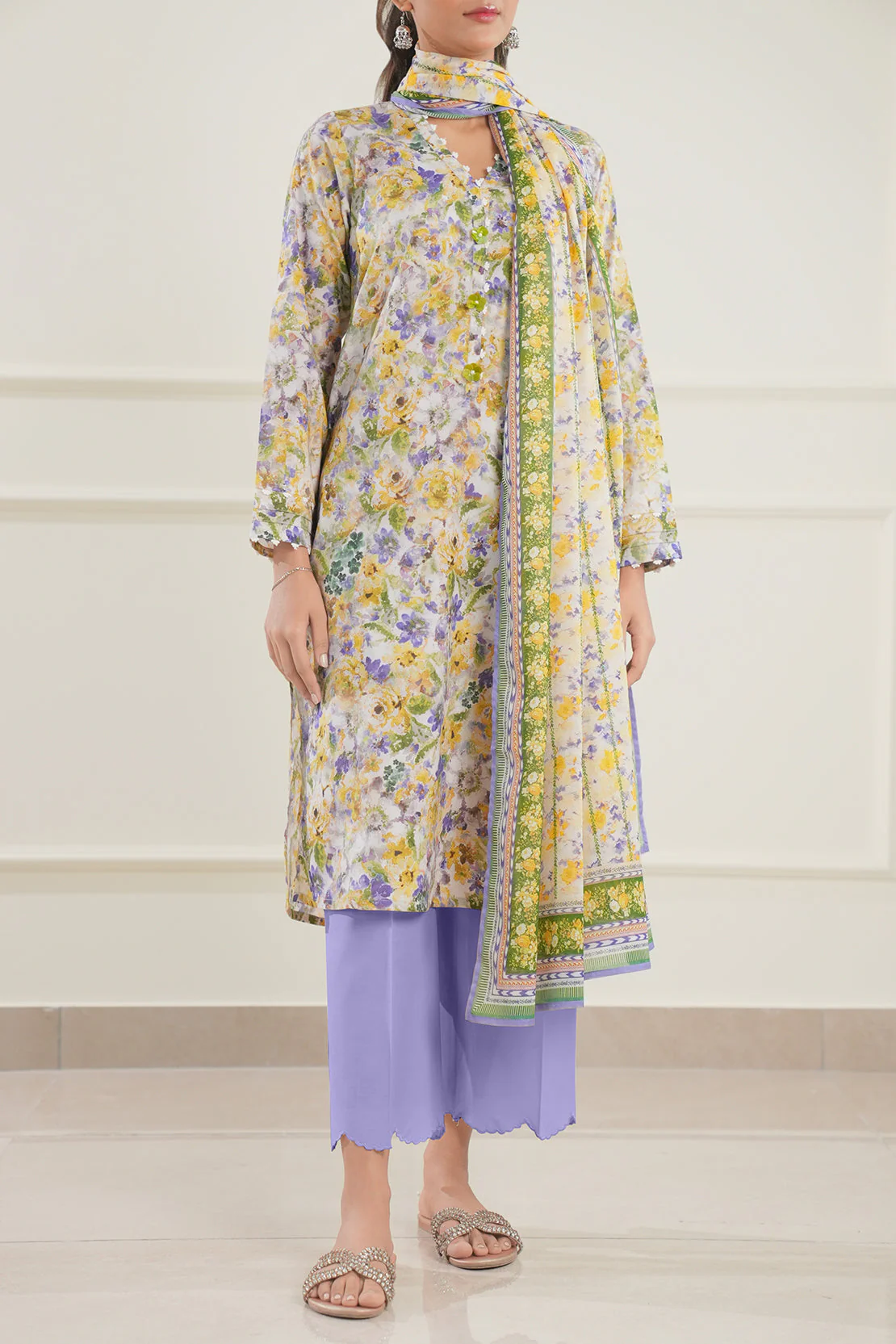 Unstitched Printed Lawn 3 Piece - Image 3