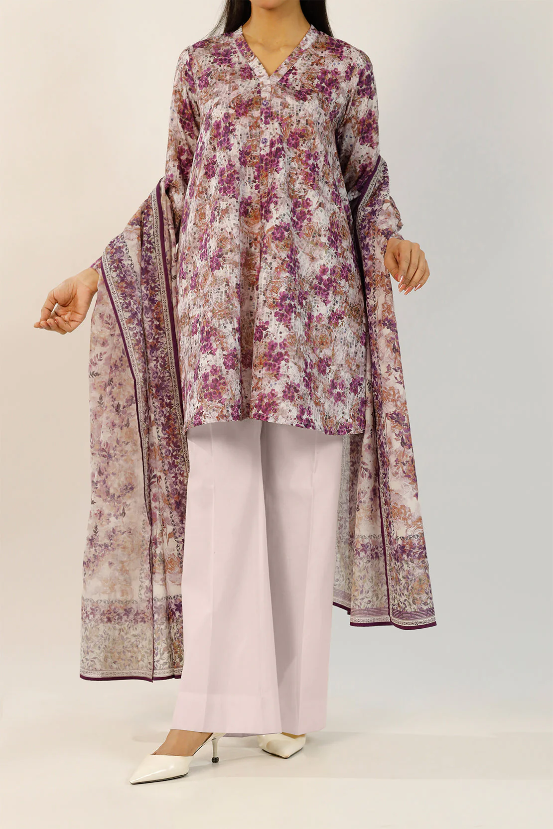 Unstitched Printed Lawn 3 Piece