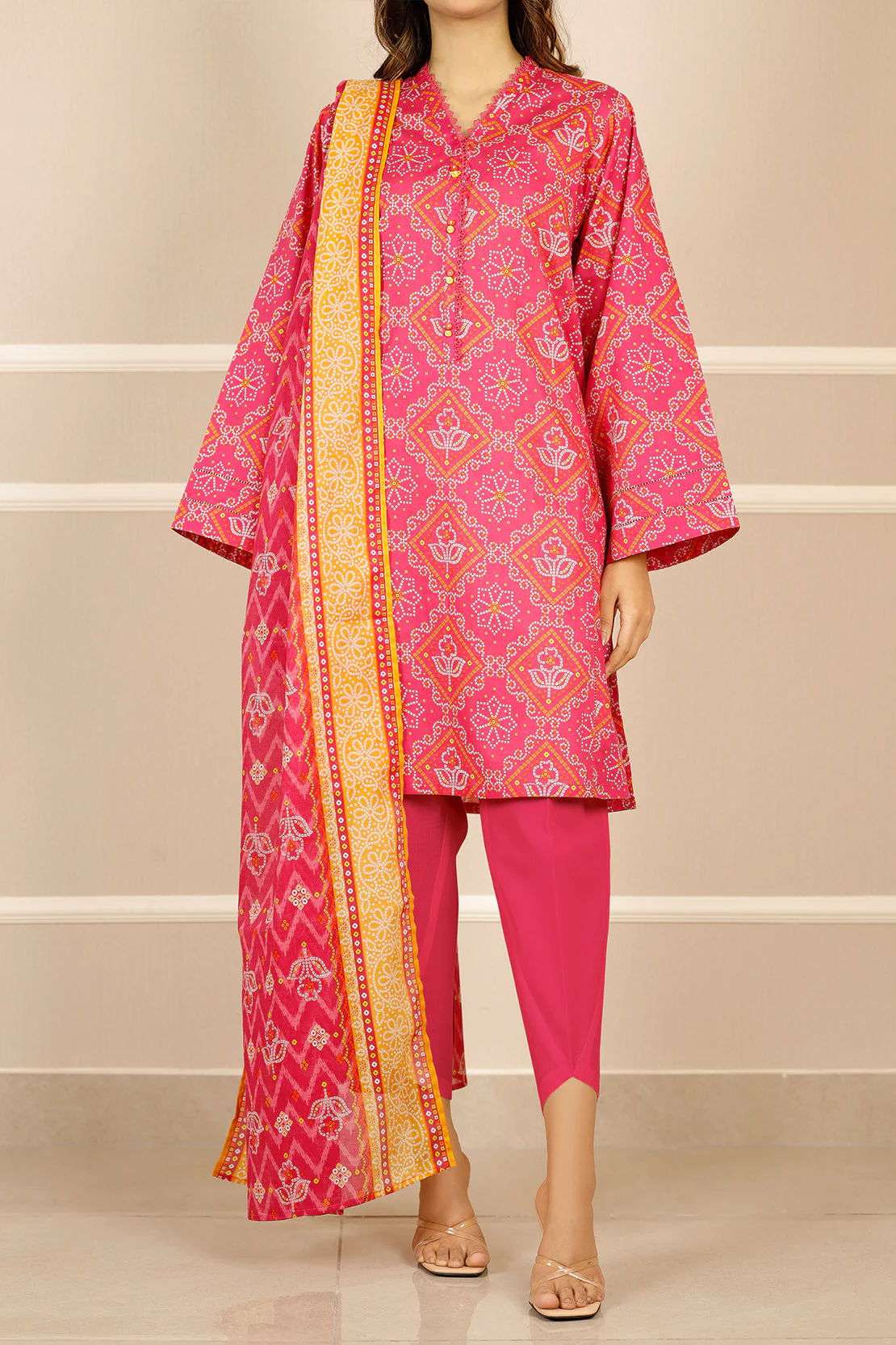 Unstitched Printed Lawn 3 Piece
