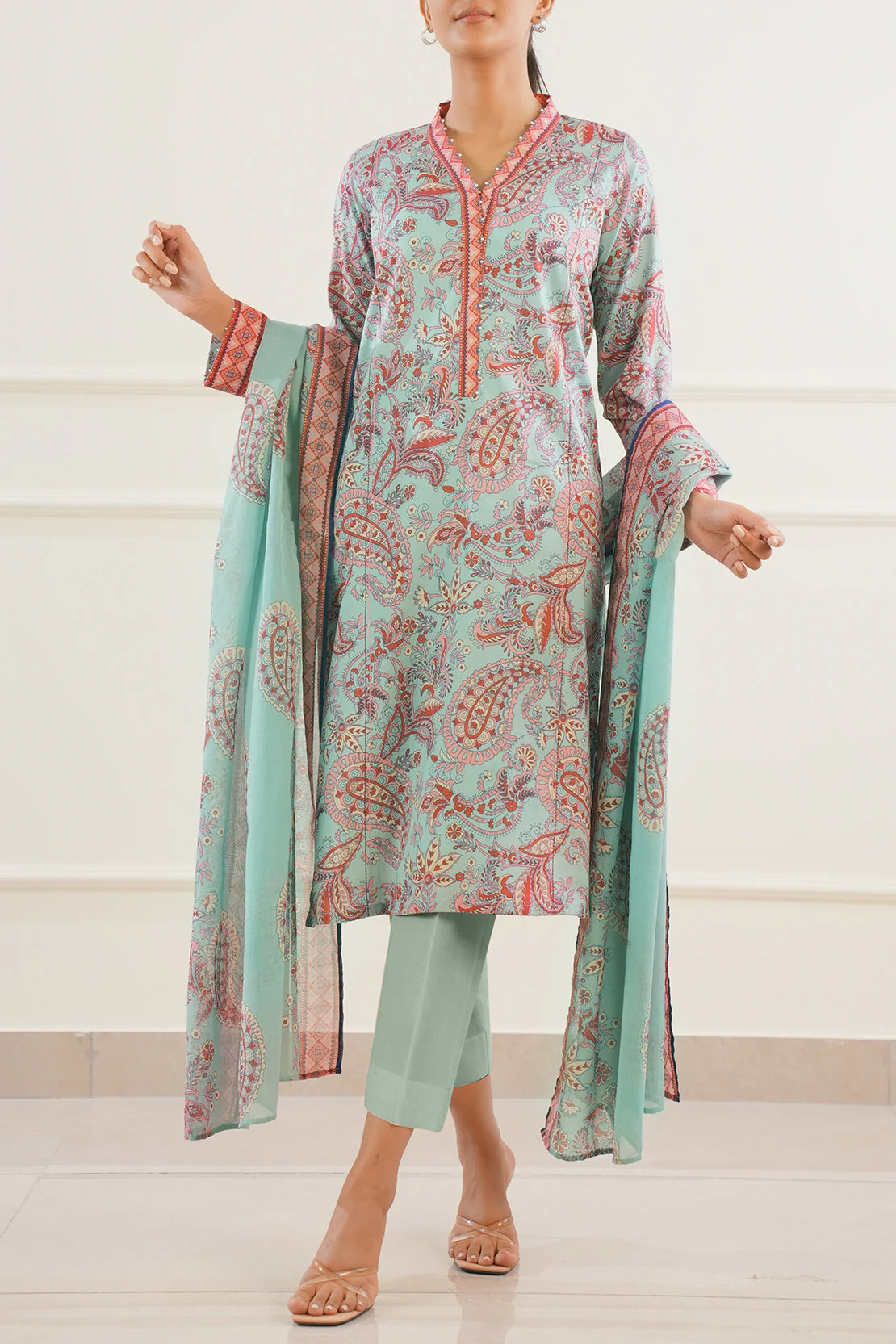 Unstitched Printed Lawn 3 Piece