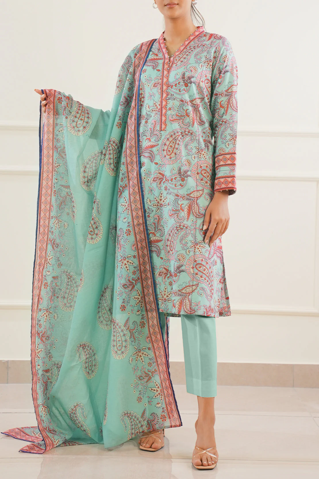 Unstitched Printed Lawn 3 Piece - Image 3