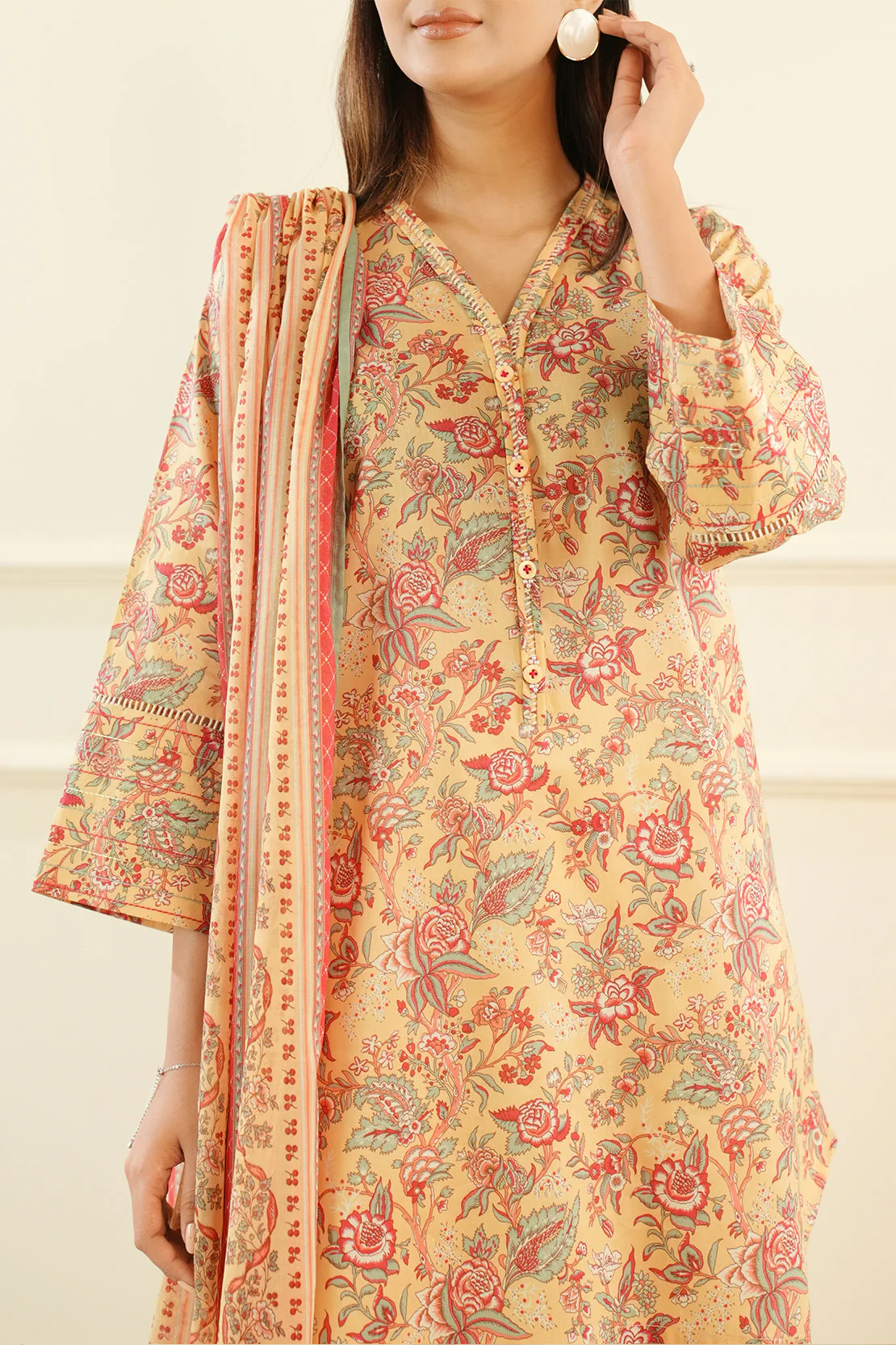 Unstitched Printed Lawn 3 Piece