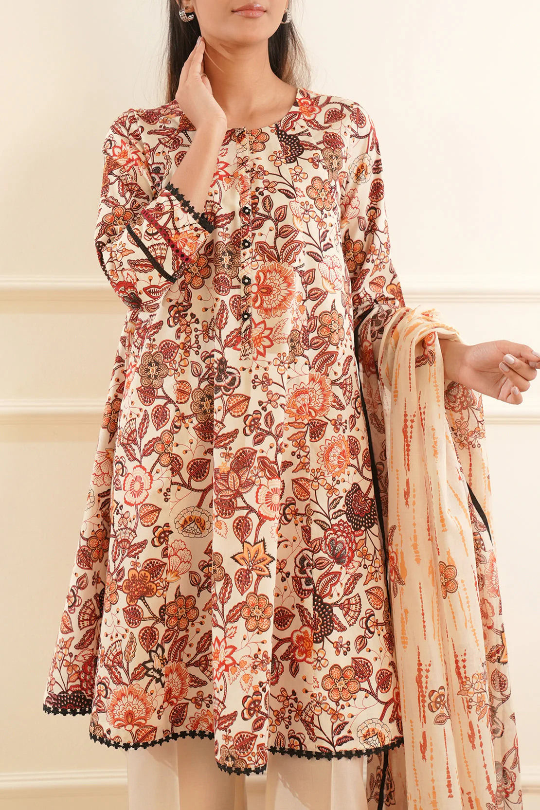 Unstitched Printed Lawn 3 Piece