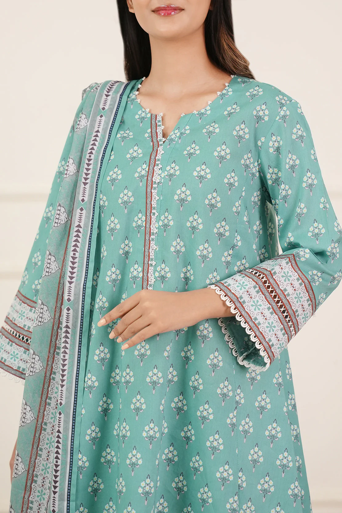 Unstitched Printed Lawn 3 Piece