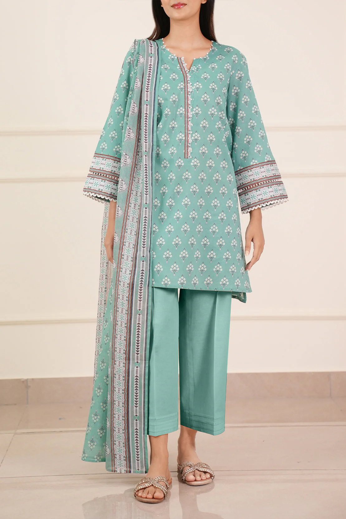 Unstitched Printed Lawn 3 Piece - Image 2
