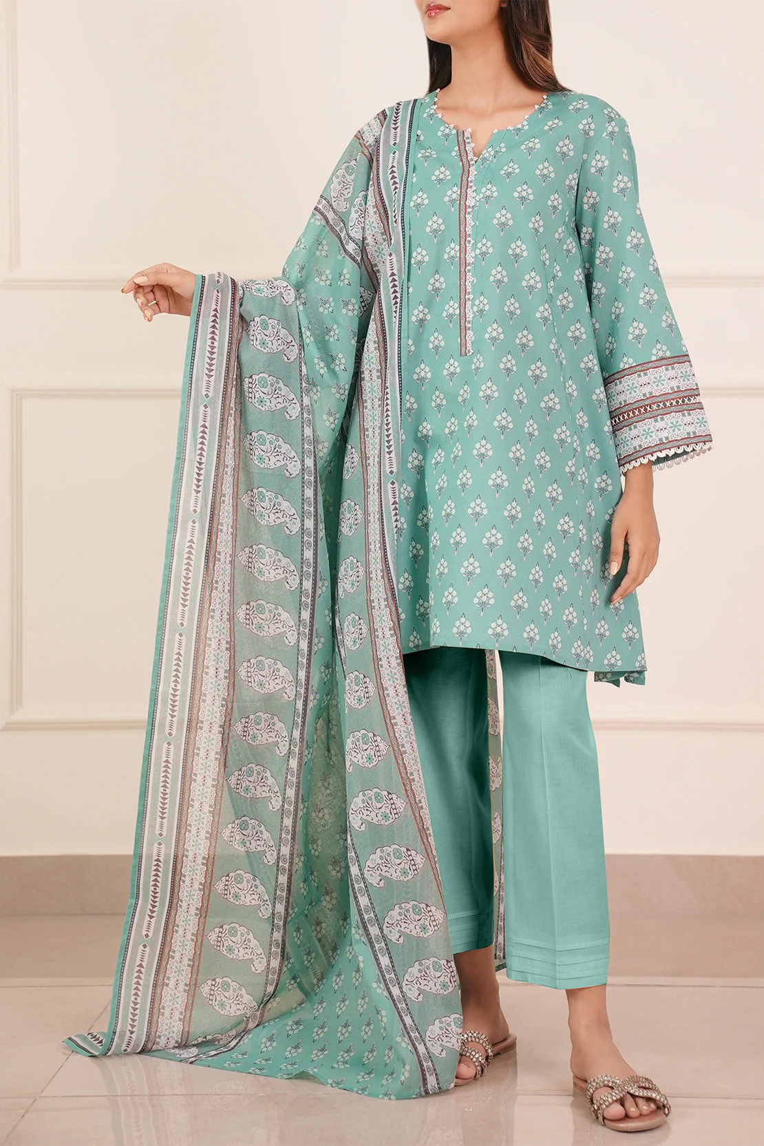 Unstitched Printed Lawn 3 Piece - Image 3