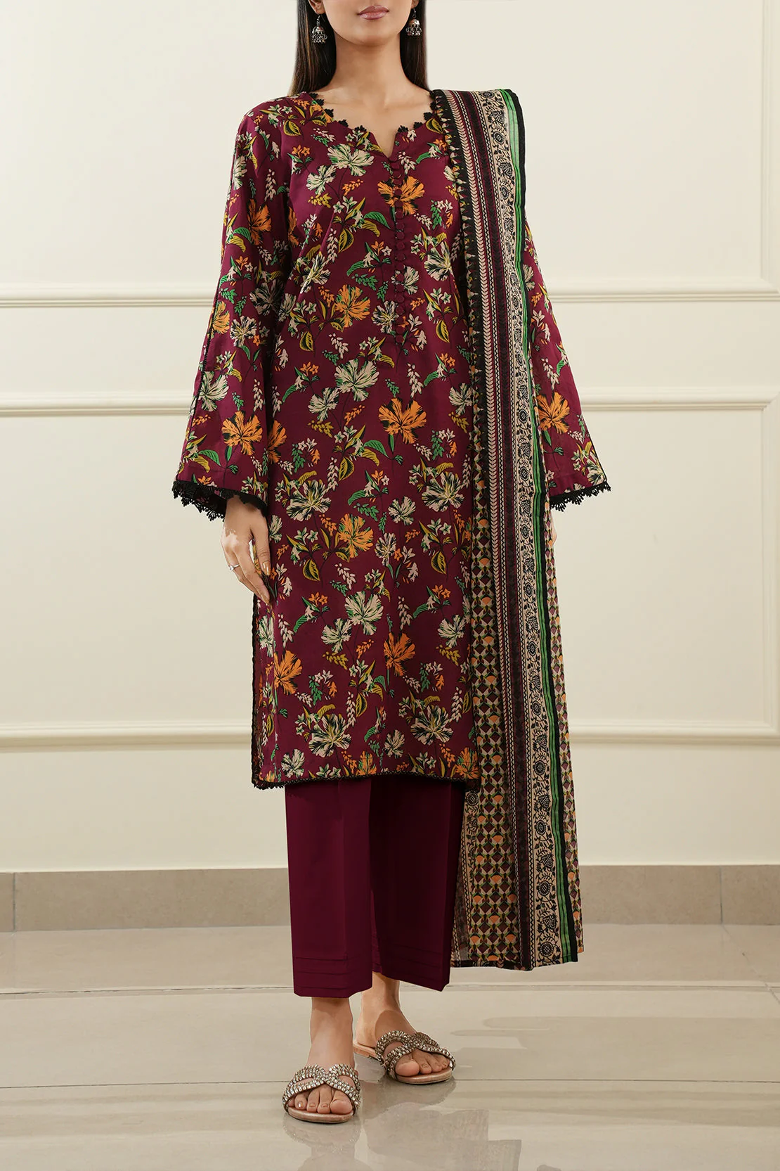 Unstitched Printed Lawn 3 Piece - Image 2